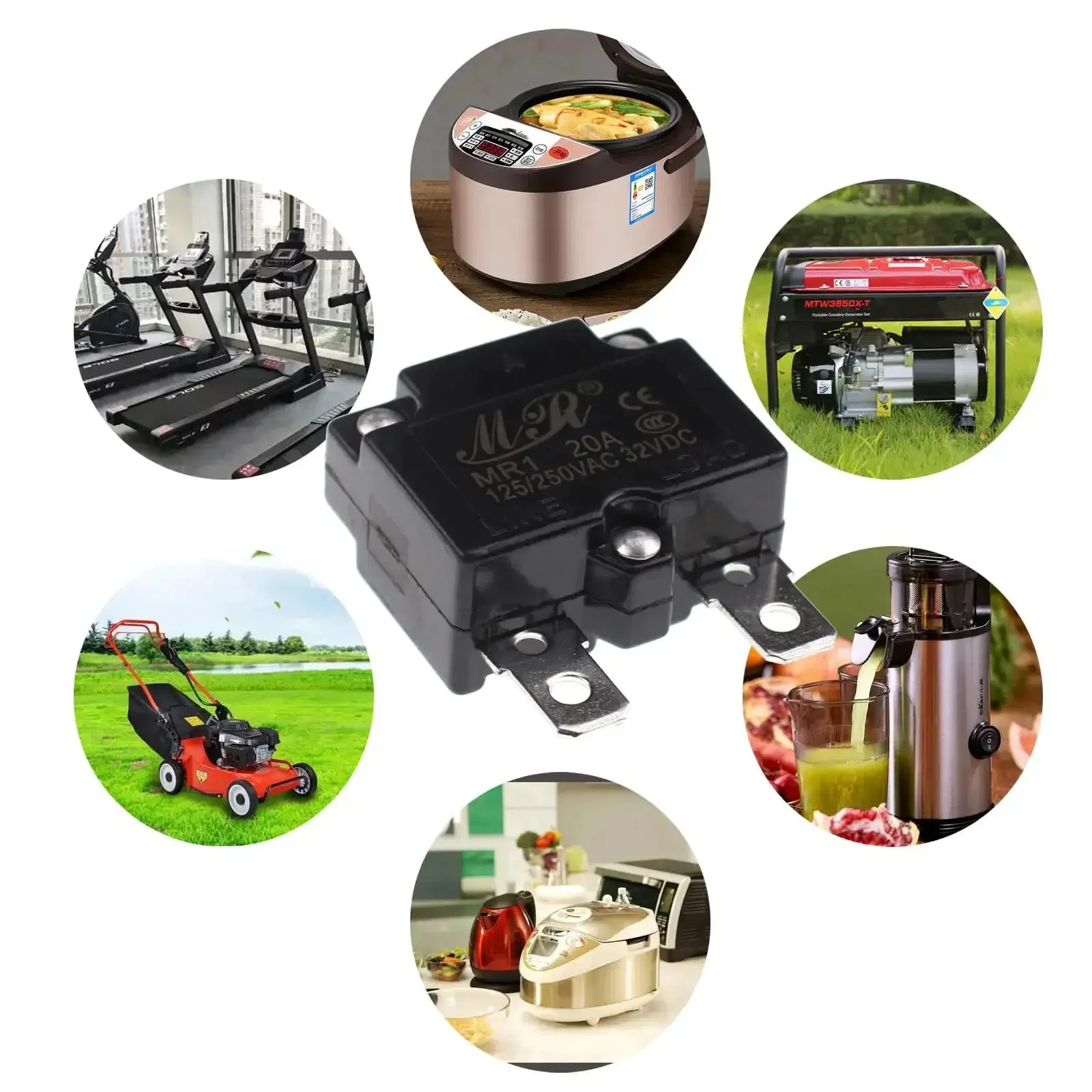 Auto Reset Thermal Circuit Breaker 5 Pack 125V 250V AC 32V DC 20A Overload Protector Switch Relay Fuse for DIY Projects Compact Single Pole Beefy Protection - Image 2