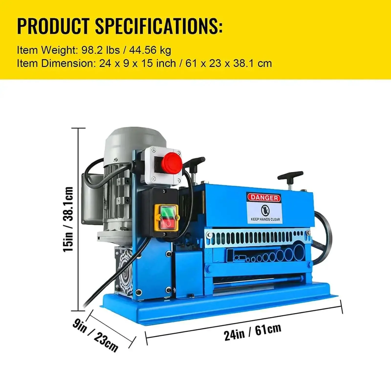 Automatic Electric Wire Stripper With 370W Motor Beast Workhorse For 1.5 To 38Mm Wires 1 Channel 10 Blades Scrap Cable Stripper With Hand Crank Aluminum Alloy Construction Fast Stripping Up To 30 Meters Per Minute - Image 2