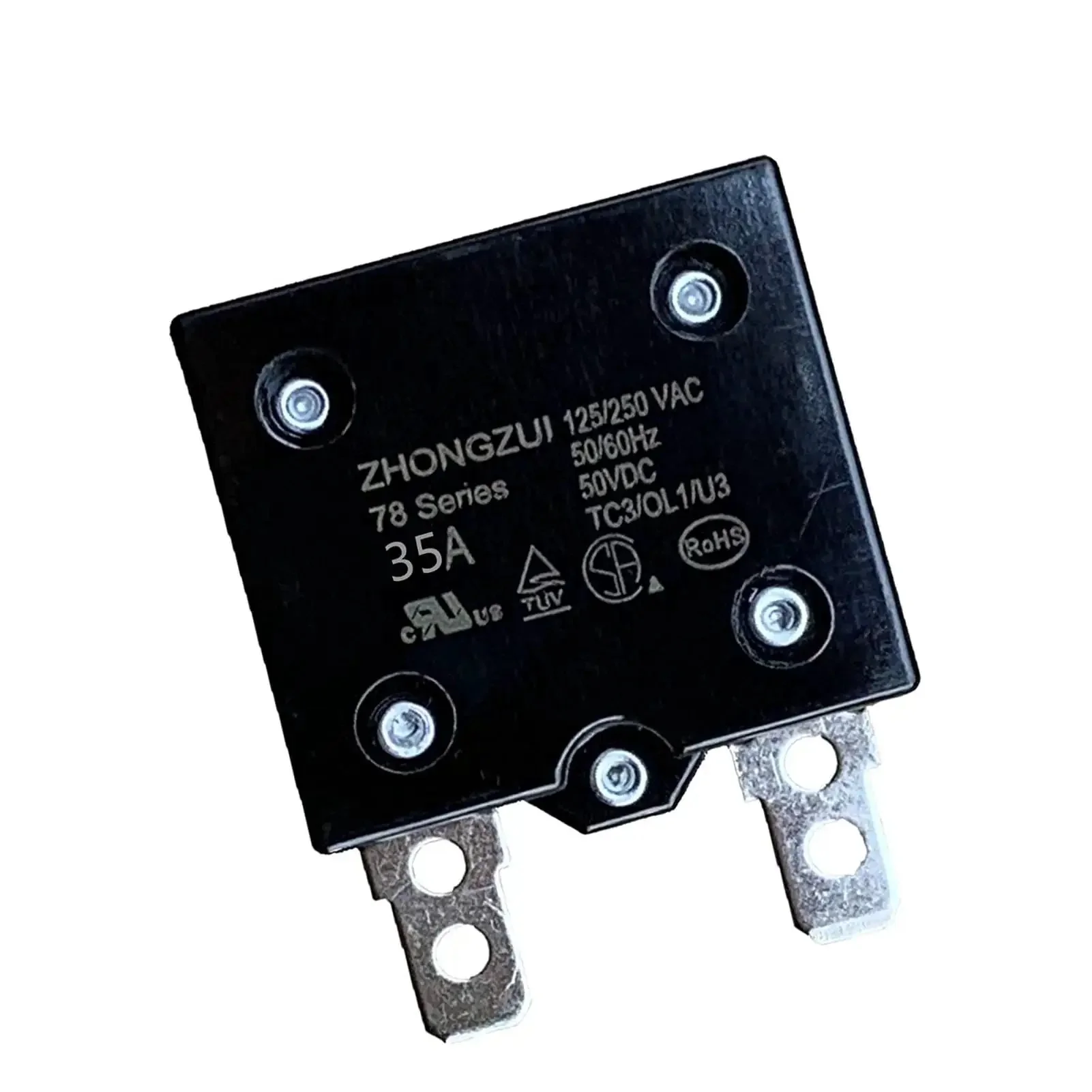 Automatic Reset Circuit Breaker 35A Thermal Switch For Kids Ride On Toy Cars 125 To 250Vac And 50Vdc Overload Protector Safe Electrical Accessory For Kids Electric Cars