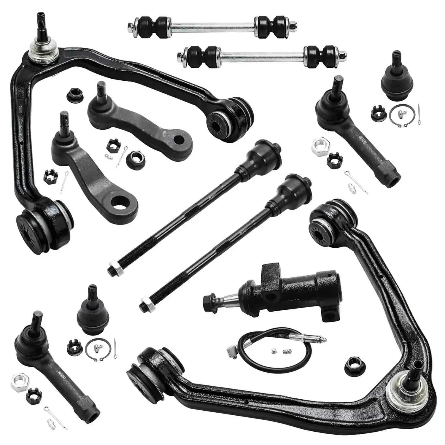 AWD Front End 13pc Suspension Kit For Silverado Sierra Chevy GMC Tahoe Suburban Avalanche Yukon XL 1500 And Escalade ESV EXT With Beefed Up Upper Control Arms Lower Ball Joints Sway Bars Tie Rods