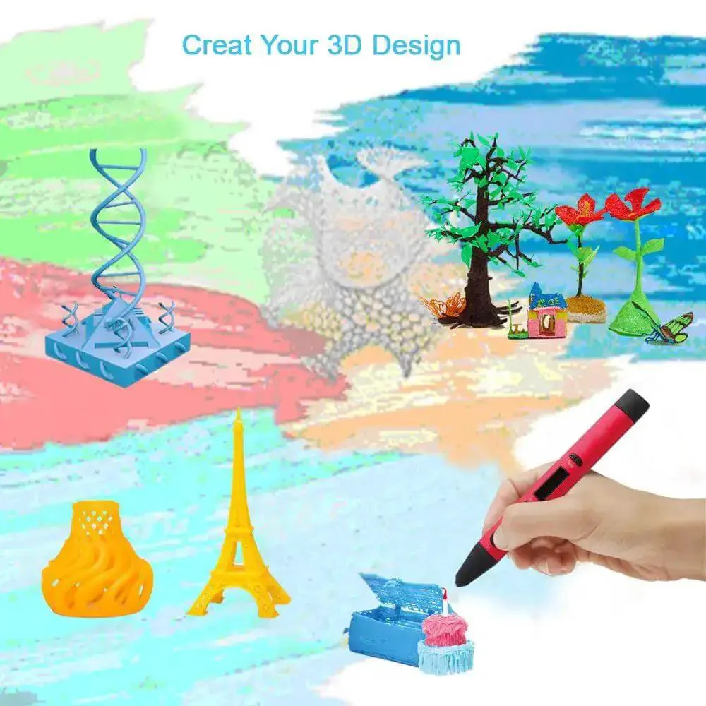 Awesome 32 Colors 3D Pen PLA Filament Refills Pack With 320 Feet Total, 10 Feet Per Color, Includes 4 Finger Caps, 1.75mm Diameter, Metallic, Clear And Solid Colors For 3D Printing And Crafting - Image 2