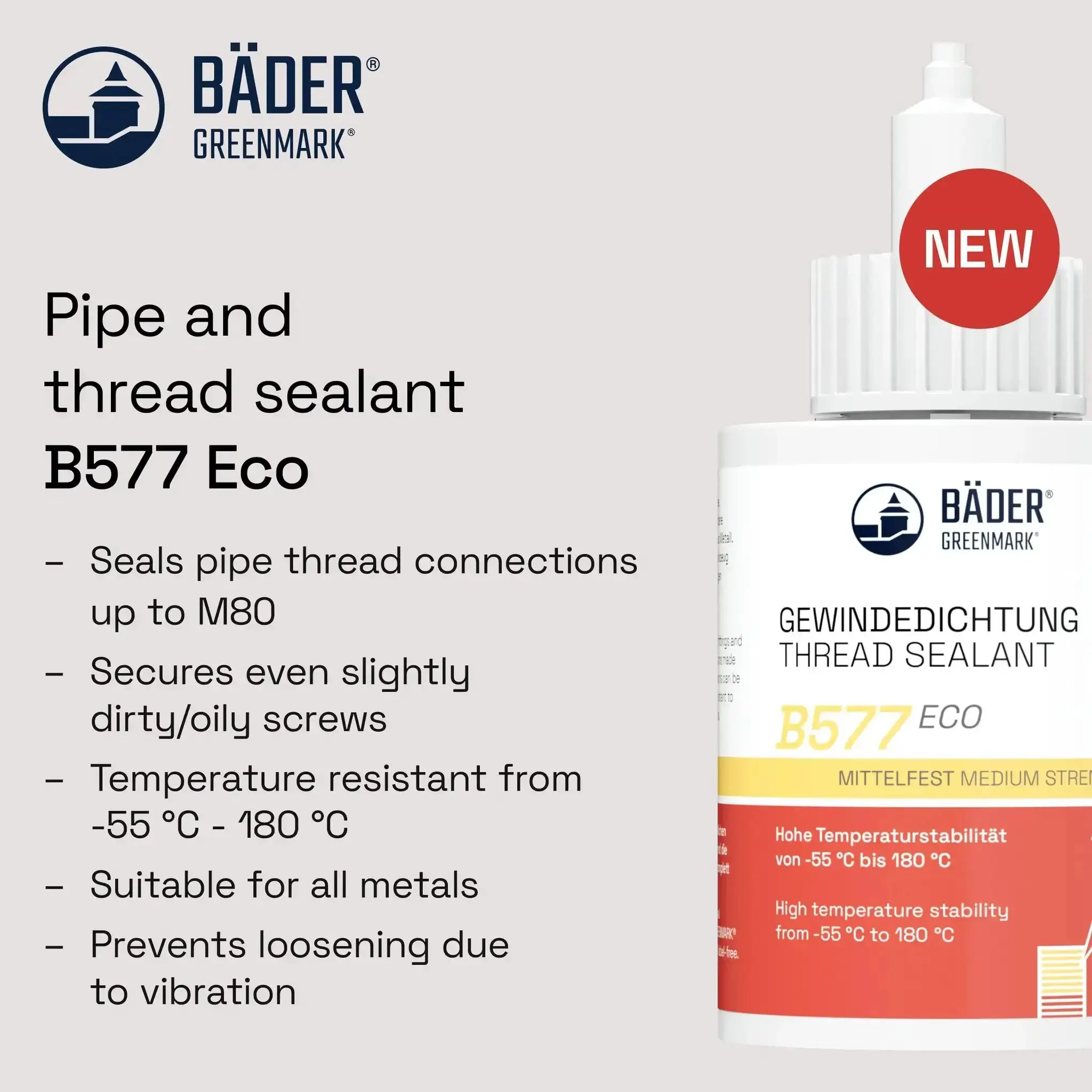 B577Eco Medium Strength Thread Sealant For Large Threads Works On All Metals 50ml Yellow Fluorescent Gasket Sealant High Temperature Waterproof Leakproof Prevents Gas And Fluids From Leaking - Image 7