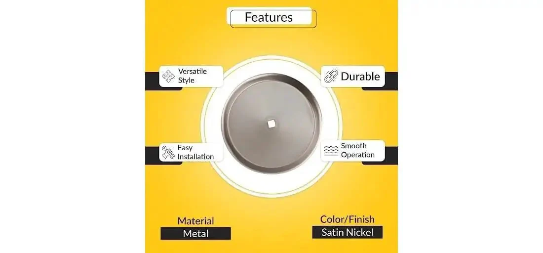 Back Plate For Cabinet Hardware In Satin Nickel Finish, Heavy Duty Metal Reinforcement Plate With Two And Three Quarters Inch Diameter For Knobs Drawer Pulls Wardrobe Hardware On Closet Doors Pack Of Two - Image 6