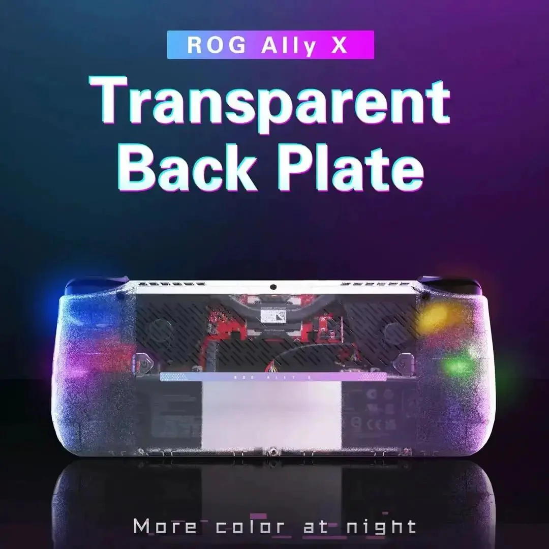 Back Plate Panel Heat Management Cover for Ally X 2024 Replacement Shell Transparent Black 1x1 Fit Easy Install Durable Diy Upgrade For Portable Gaming Console Adds Shield And Style - Image 5