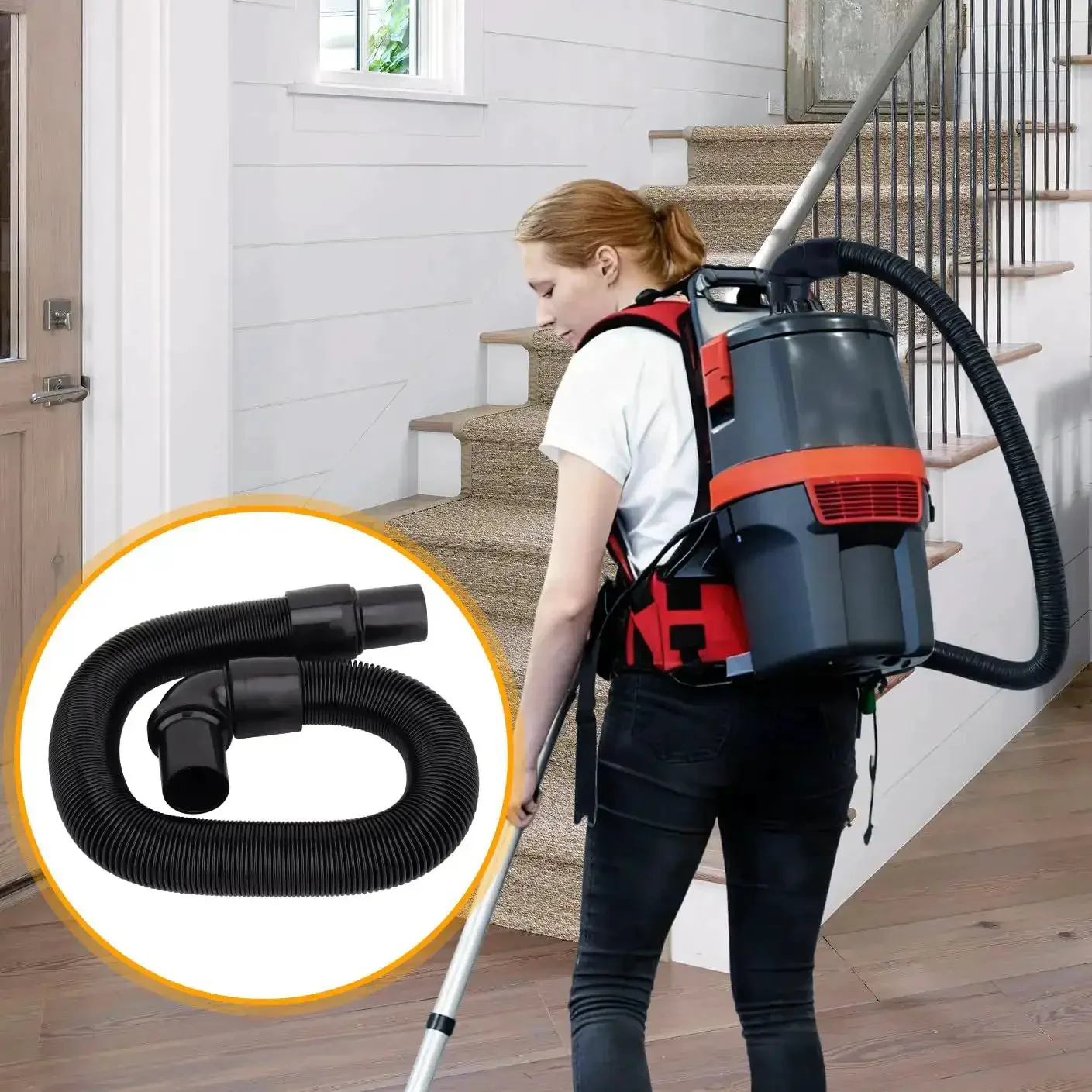 Backpack Vacuum Hose Compatible With Popular Backpack Vacuums Like Super Coach And Mode 6 Replacement Static Dissipating One And A Half Inch Cuffs 16 Inch Length Fits CoachVac And More For Everyday Boss Level Cleaning - Image 2