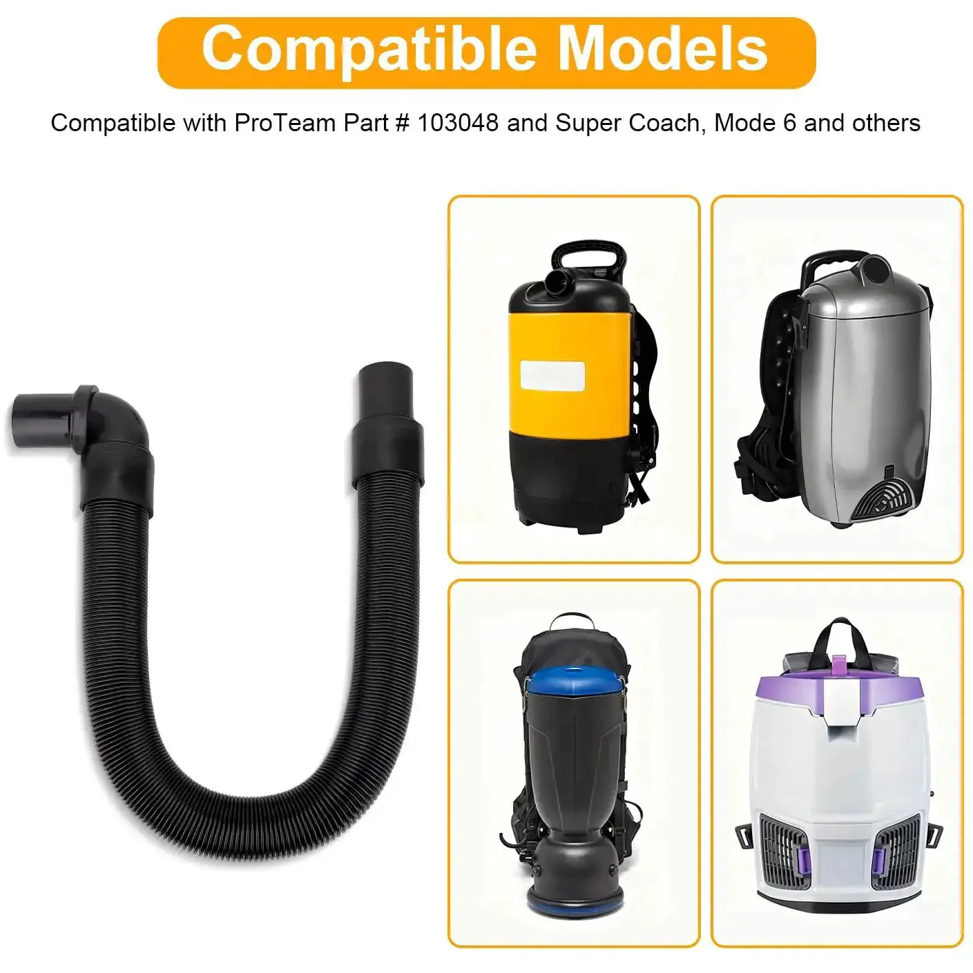 Backpack Vacuum Hose Compatible With Popular Backpack Vacuums Like Super Coach And Mode 6 Replacement Static Dissipating One And A Half Inch Cuffs 16 Inch Length Fits CoachVac And More For Everyday Boss Level Cleaning - Image 6