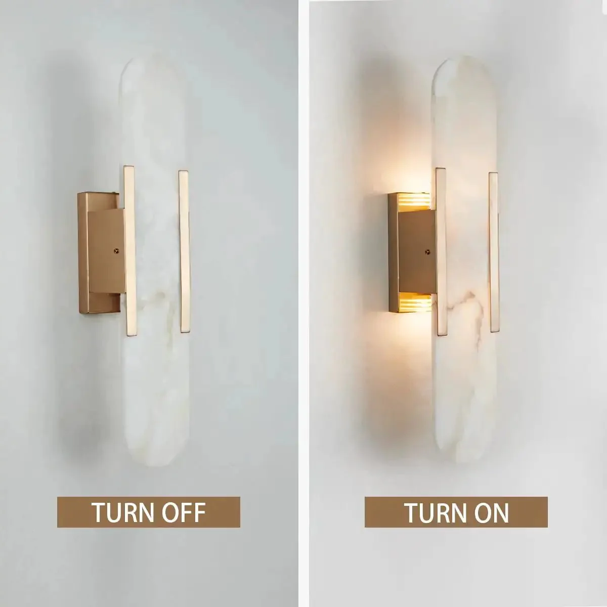 Backplate Sconce With Alabaster Shade Modern Bathroom Wall Light Sleek Design And Thick Backplate Wrapped Center Three Finishes 4.25 In W By 3.5 In D By 20 In H Ideal Vanity Lighting - Image 4