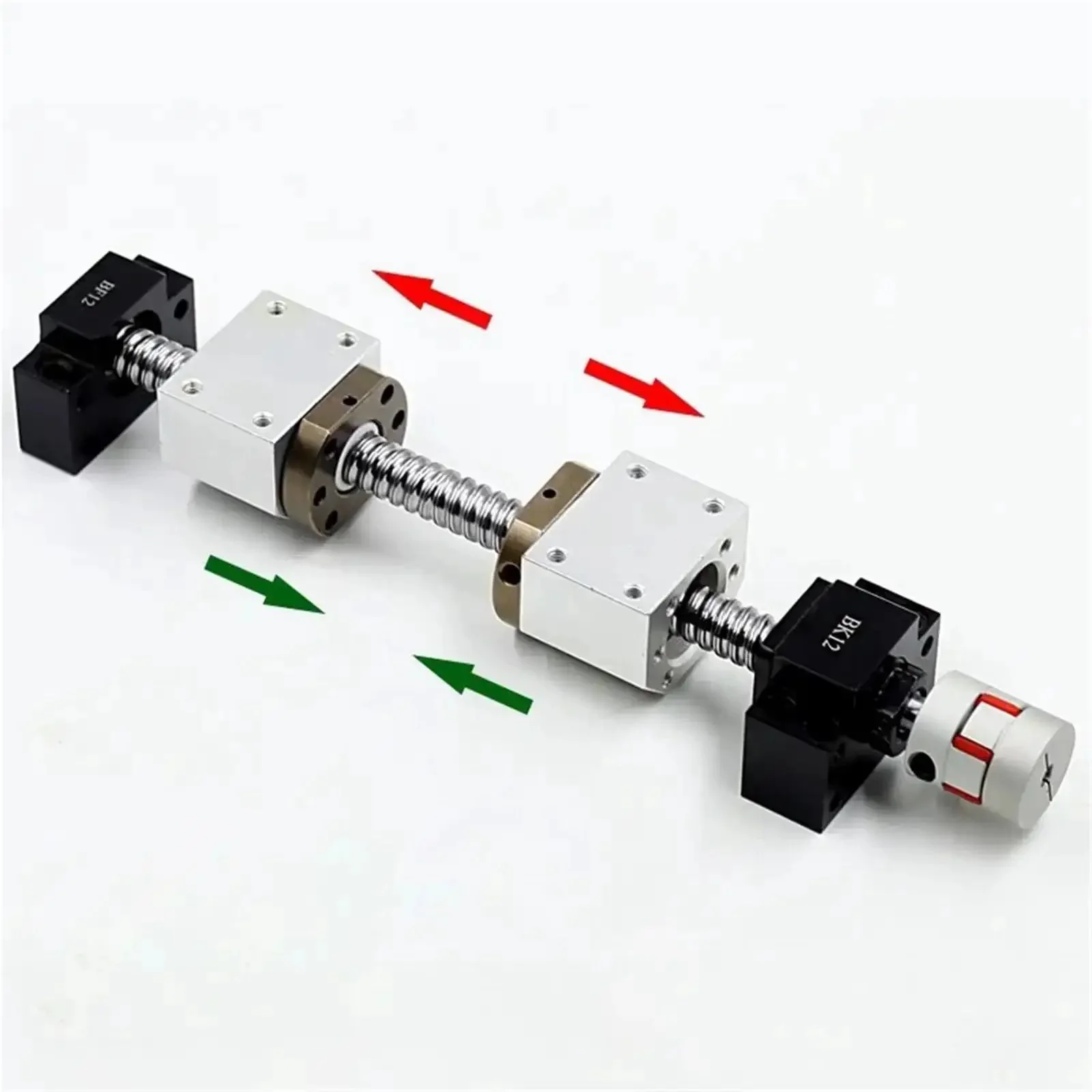 Ball Screw Nut End Processing Heavy Duty Pro Grade SFU1204 Bidirectional Ball Screw With Anti Backlash Nut 1000mm Left And Right Hand Thread For Precision CNC Machinery Carbon Steel Construction - Image 5