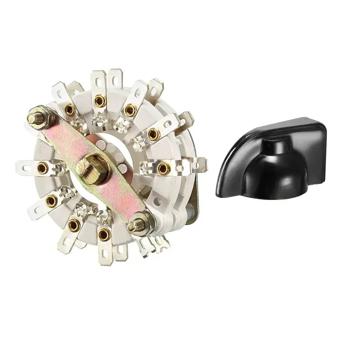 Band Selector Rotary Switch 2 Pole 10 Position 2 Deck With Plastic Knob 22 Pins 6mm Shaft 9.7mm Mount Hole Easy Mount For DIY Electronics Audio Instrument And Hobby Projects - Image 2