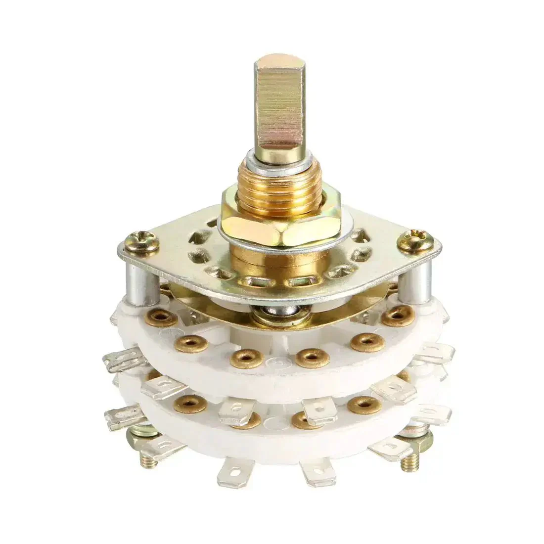 Band Selector Rotary Switch 2 Pole 11 Position, 2 Deck, 24 Pin, 9mm Thread, 6mm Shaft For Radio, TV, Industrial Controls And Electronics Projects Ideal For Hobbyists And Pros