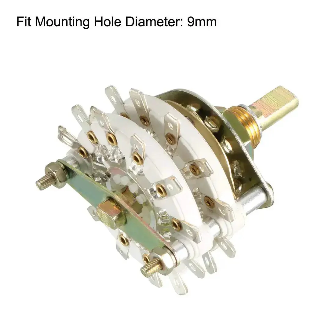 Band Selector Rotary Switch 2 Pole 11 Position, 2 Deck, 24 Pin, 9mm Thread, 6mm Shaft For Radio, TV, Industrial Controls And Electronics Projects Ideal For Hobbyists And Pros - Image 3