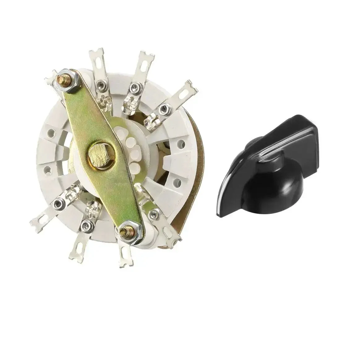 Band Selector Rotary Switch 2 Pole 3 Position With Knob And Mounting Nut 8 Pin 1 Deck Panel Mount For Electronics DIY Projects 9.7mm Mount Hole 6mm Shaft Diameter 11.7mm Shaft Length - Image 2
