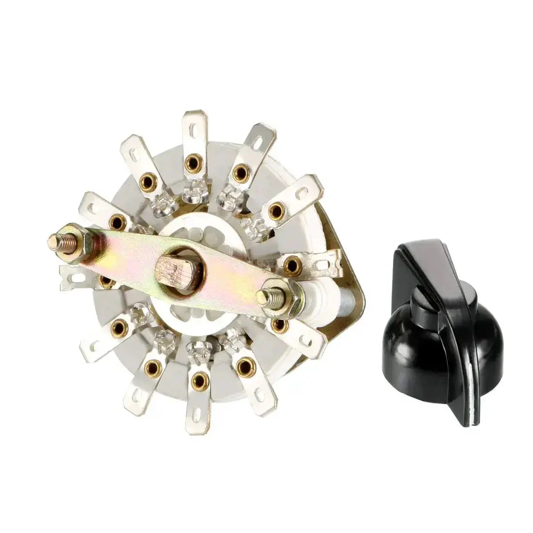 Band Selector Rotary Switch 2 Pole 5 Position 1 Deck With Knob And Mounting Nut 12 Pins, 9.7mm Mount Hole, 6mm Shaft, 11.7mm Shaft Length, A Solid Pick For DIY Electronics And Control Panels - Image 2