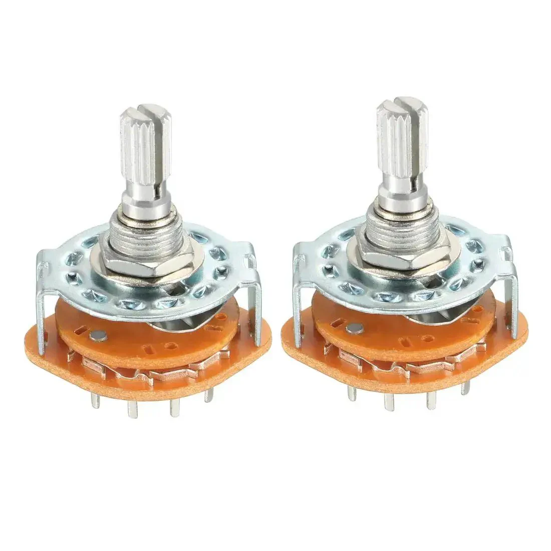 Band Selector Rotary Switch 5 Pin 1 Pole 4 Position One Deck 9mm Thread 6mm Shaft 14mm Length Built For DIY Radios And Electronics Projects Dope Value 2 Pack
