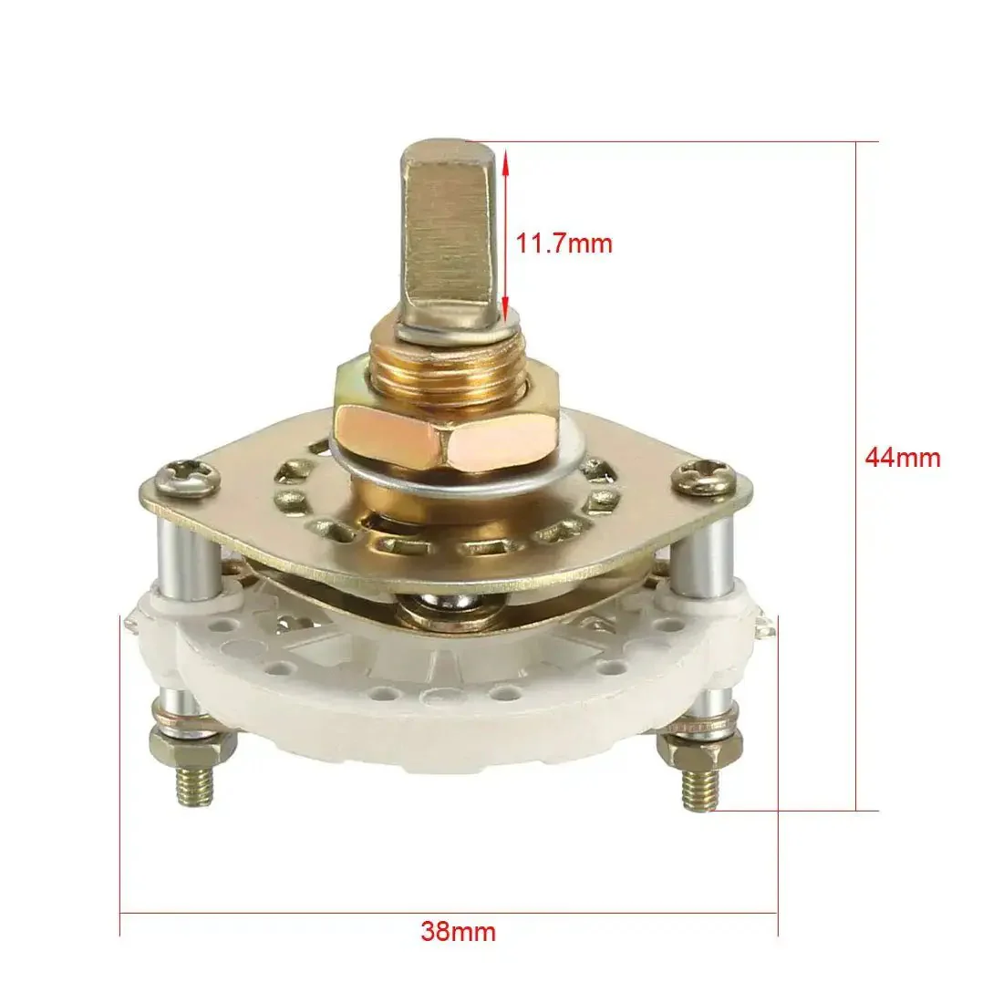 Band Selector Rotary Switch One Pole Five Position With Knob Deck Mount 9.7mm Mount Hole 6mm Shaft 0.46 Inch Shaft Length Includes Mount Nut And Black Knob Ideal For DIY Electronics Projects - Image 4