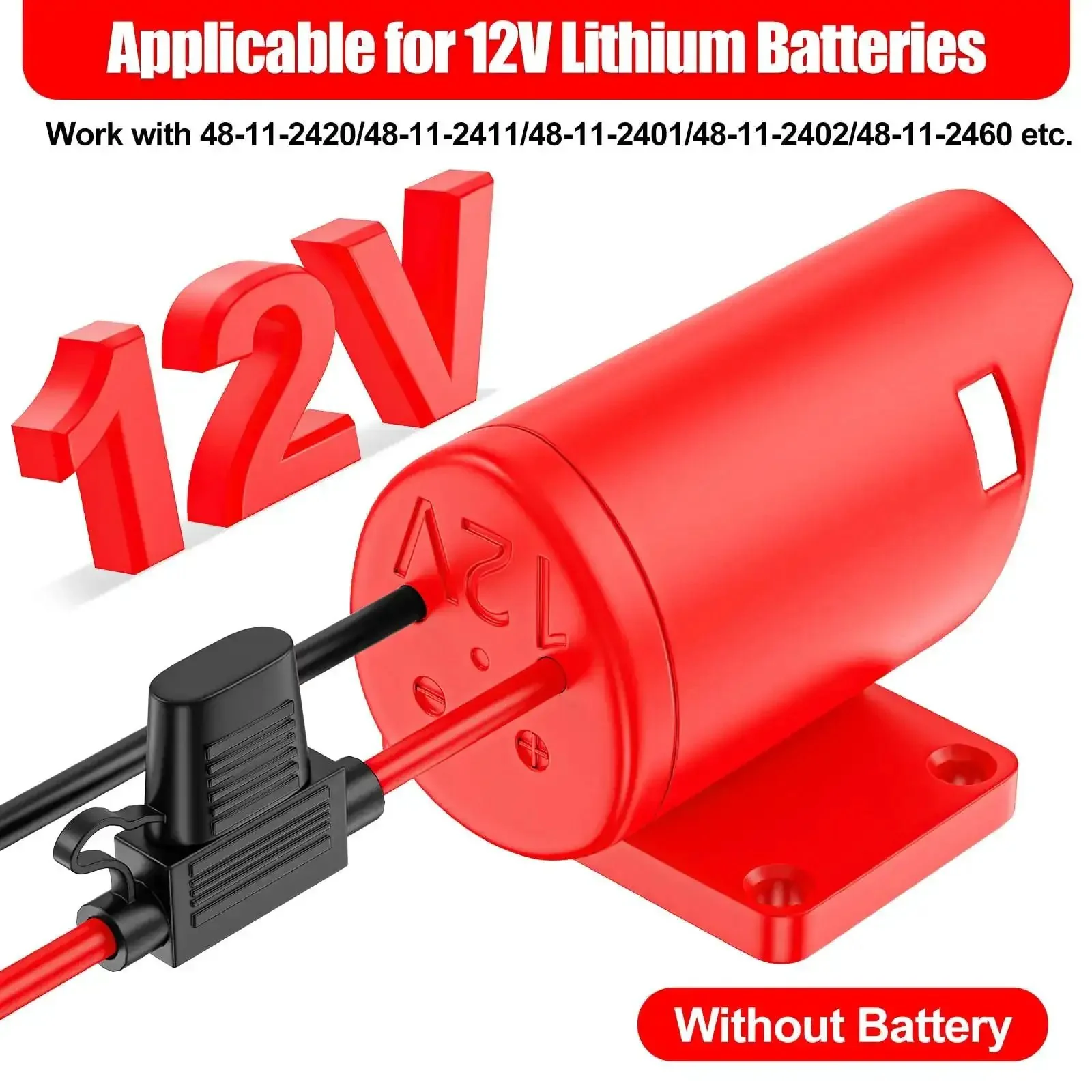 Battery Adapter For Milwaukee 12V Batteries With 14 Gauge Wire Terminals And Fuse Protection, No Hassle Plug In Setup For 48-11-2420 48-11-2411 48-11-2401 48-11-2402, Ideal For Robotics And DIY Upgrades - Image 7