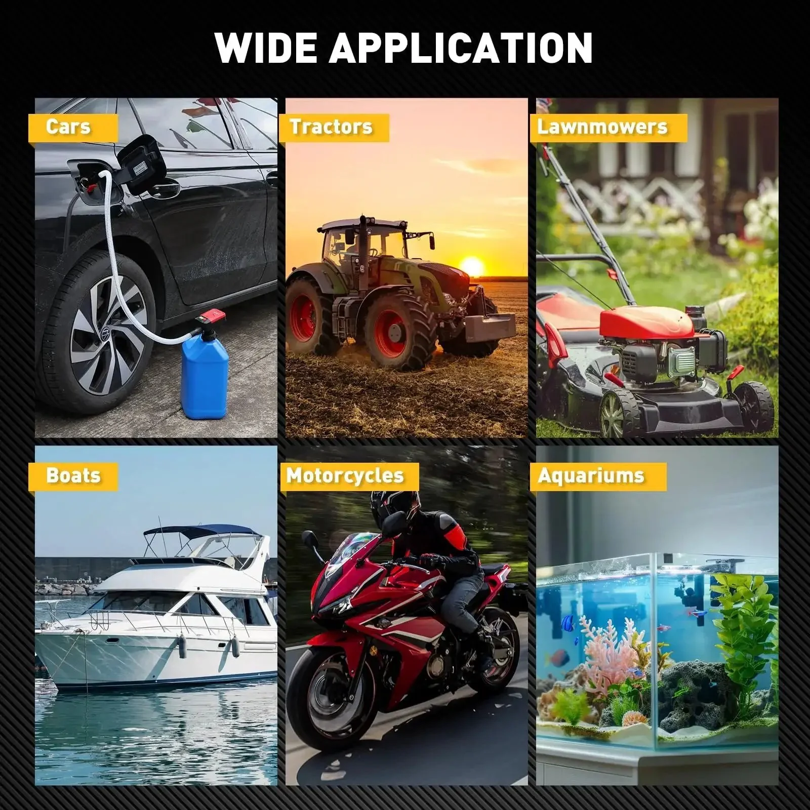 Battery Powered Fuel Transfer Pump No Spill Portable Gas Can Siphon Pump With Auto Stop Safety 3.2 GPM For Gas Diesel Oil Includes 3 Adapters And Extra Long Hose Batteries Not Included - Image 3