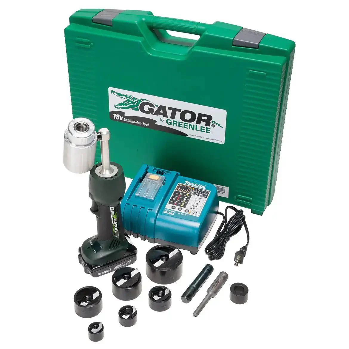 Battery-Powered Knockout Punch Driver Tool Kit With 1/2 To 2 Inch Capacity, Hydraulic Knockout Kit For 10 Gauge Mild Steel, 12 Gauge Stainless Steel, Aluminum, Brass, Copper, Fiberglass And Plastics, Ergonomic Compact Design For Easy Hole Punching - Image 3