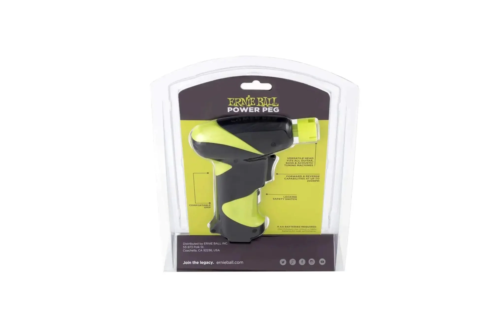 Battery Powered String Winder For Quick String Changes Peg Head Fits Most Tuning Machines Works On Electric Bass And Acoustic Guitars Forward And Reverse Modes Up To 200 Turns - Image 2