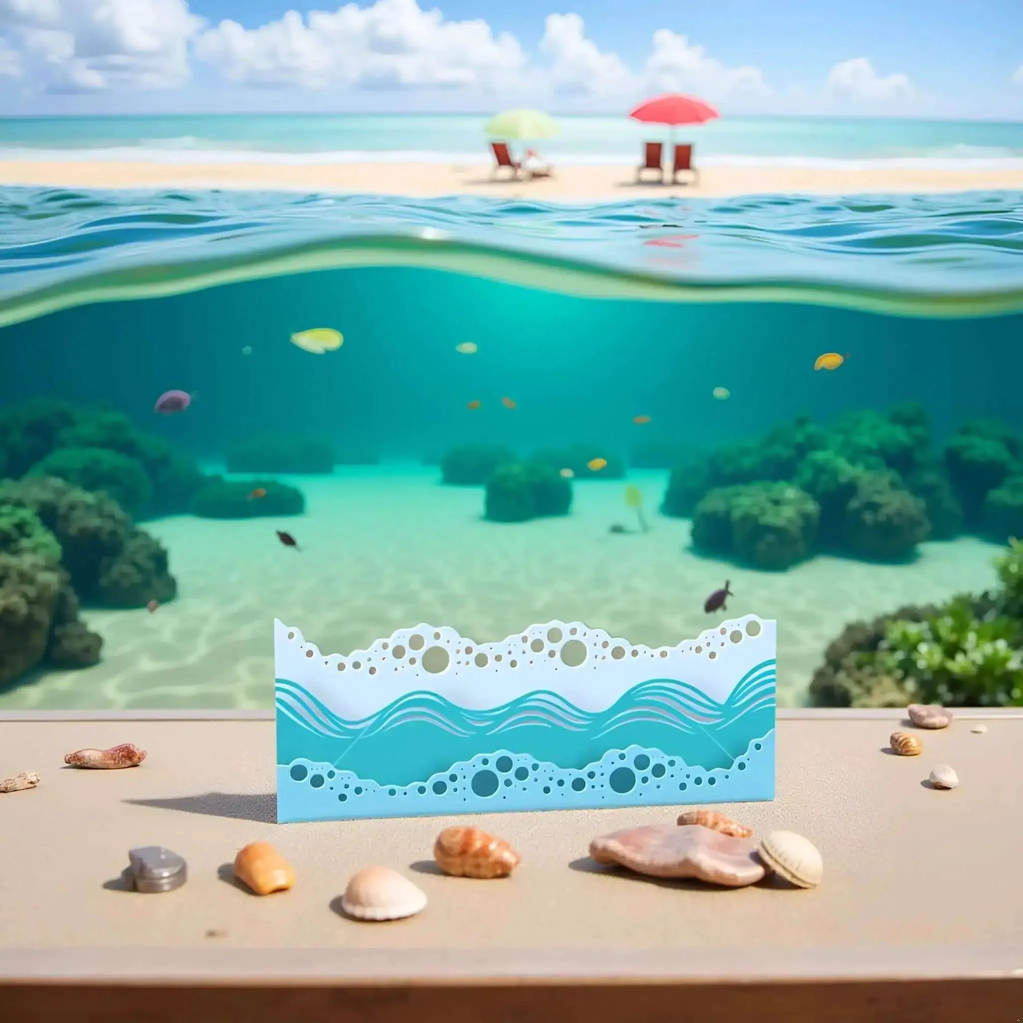 Beach Wave Metal Cutting Dies Set For Scrapbooking And Card Making, Summer Stencil And Embossing Templates, Ocean Theme Craft Dies, Beachy Vibes Gift Art Supplies For Diy Projects - Image 6