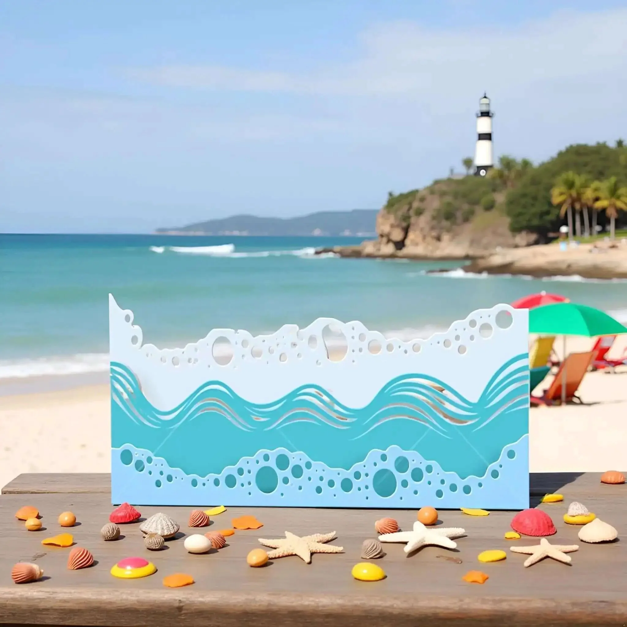 Beach Wave Metal Cutting Dies Set For Scrapbooking And Card Making, Summer Stencil And Embossing Templates, Ocean Theme Craft Dies, Beachy Vibes Gift Art Supplies For Diy Projects - Image 8