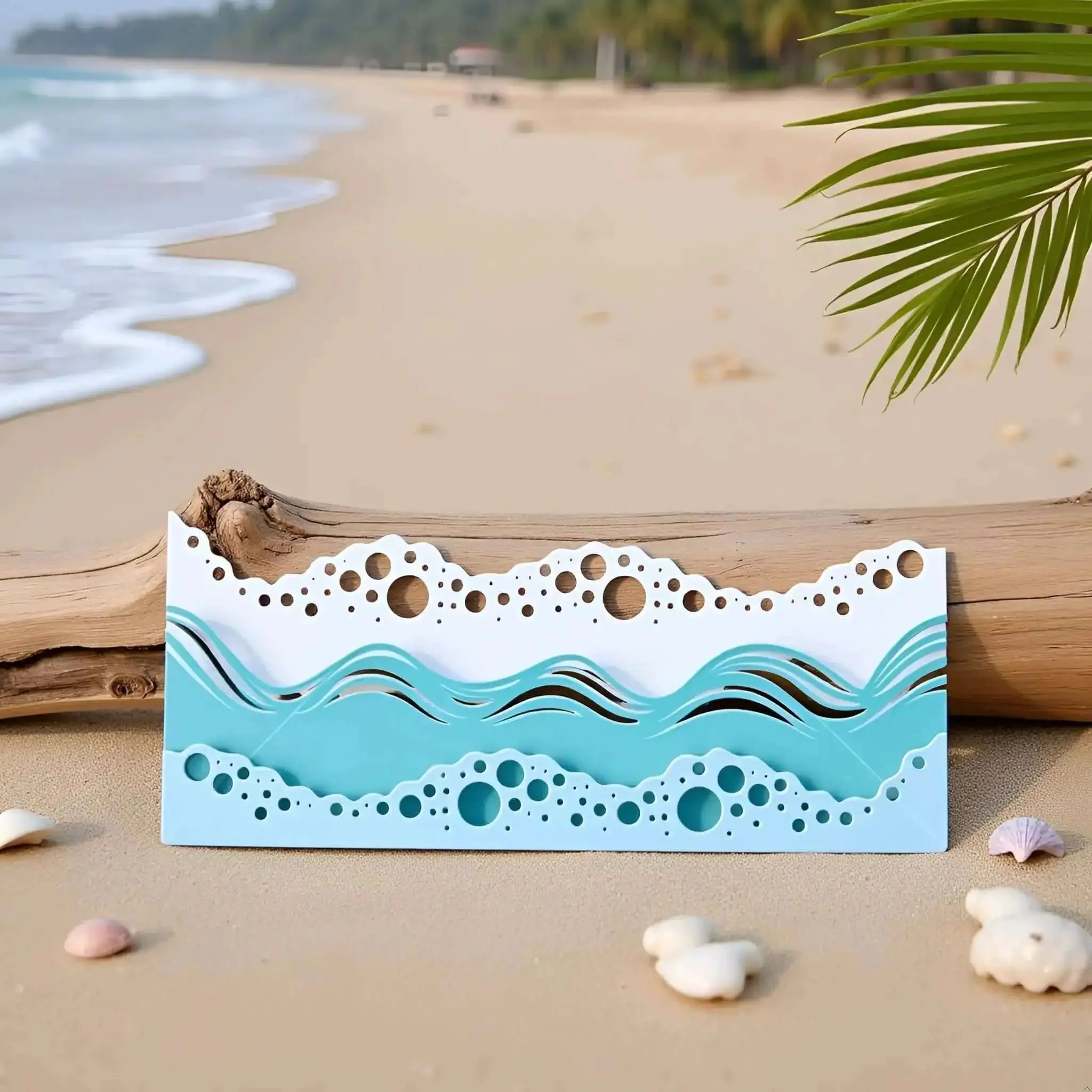 Beach Wave Metal Cutting Dies Set For Scrapbooking And Card Making, Summer Stencil And Embossing Templates, Ocean Theme Craft Dies, Beachy Vibes Gift Art Supplies For Diy Projects - Image 9
