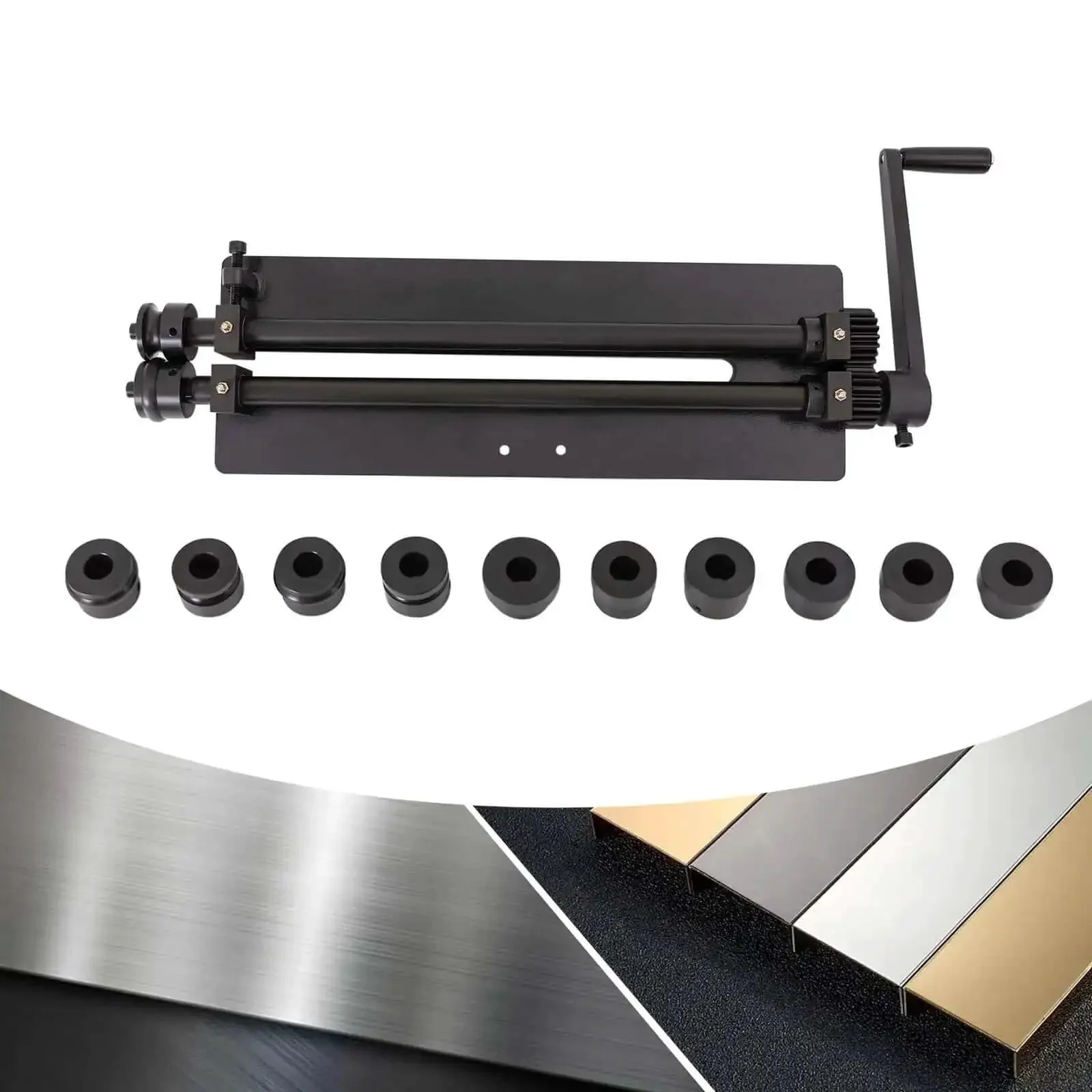 Bead Roller For Sheet Metal Fabrication With Rotary Beading Tool And 6 Dies 18 Inch Throat 1.2mm 18 Gauge Capacity Carbon Steel Manual Beading Machine For Auto Body Panels Ductwork And Welding Projects Pre Drilled Mounting Holes For Stable Stand - Image 5