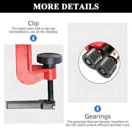 Bead Roller Kit For Sheet Metal 7 Inch Throat Forming Machine With 0.03 Inch 0.8 mm Capacity Industrial Bead Roller Includes 6 Die Sets For Beading Edging Burring And Elbowing Ideal For Auto Body Fabrication And Pro Grade DIY Projects - Image 4