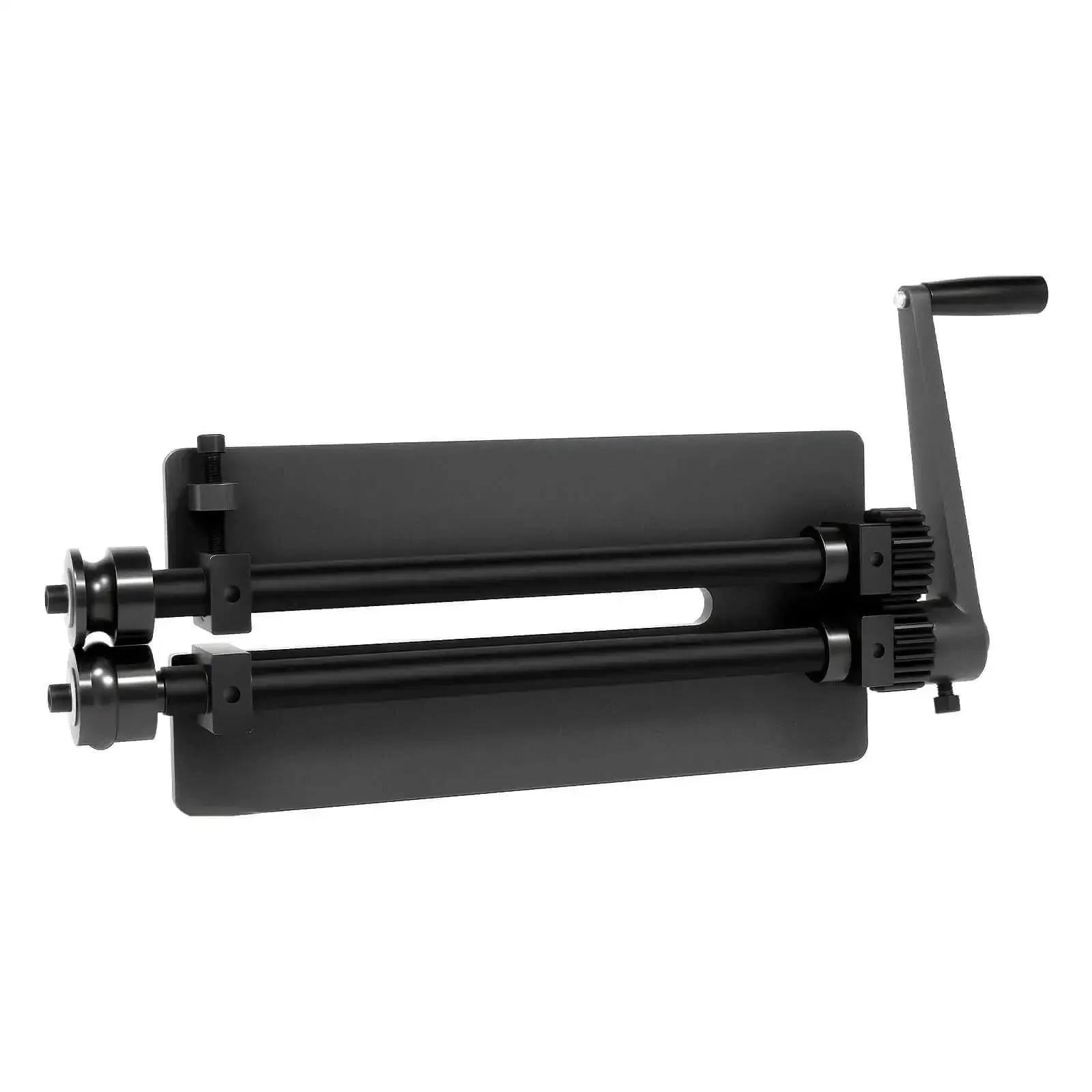 Bead Roller Machine With 12 Inch Throat Depth Manual Crank Drive Heavy Duty Gear Driven Rolling Bending Tool With Six Die Set For Car Floor Pan And Trunk Pan Automotive Body Shop Bench Mounted