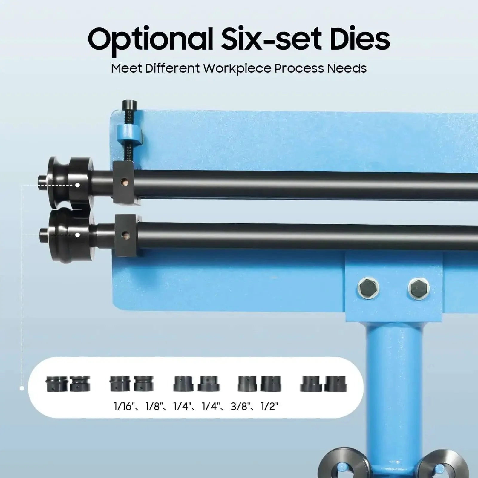 Bead Roller Sheet Metal Beading Machine With Rotary Bender, 6 Die Set, 1.2mm Capacity, Manual Crank Swaging Burring Tool For Steel, Workhorse Quality For Auto Body Fabrication And DIY Metalwork - Image 7