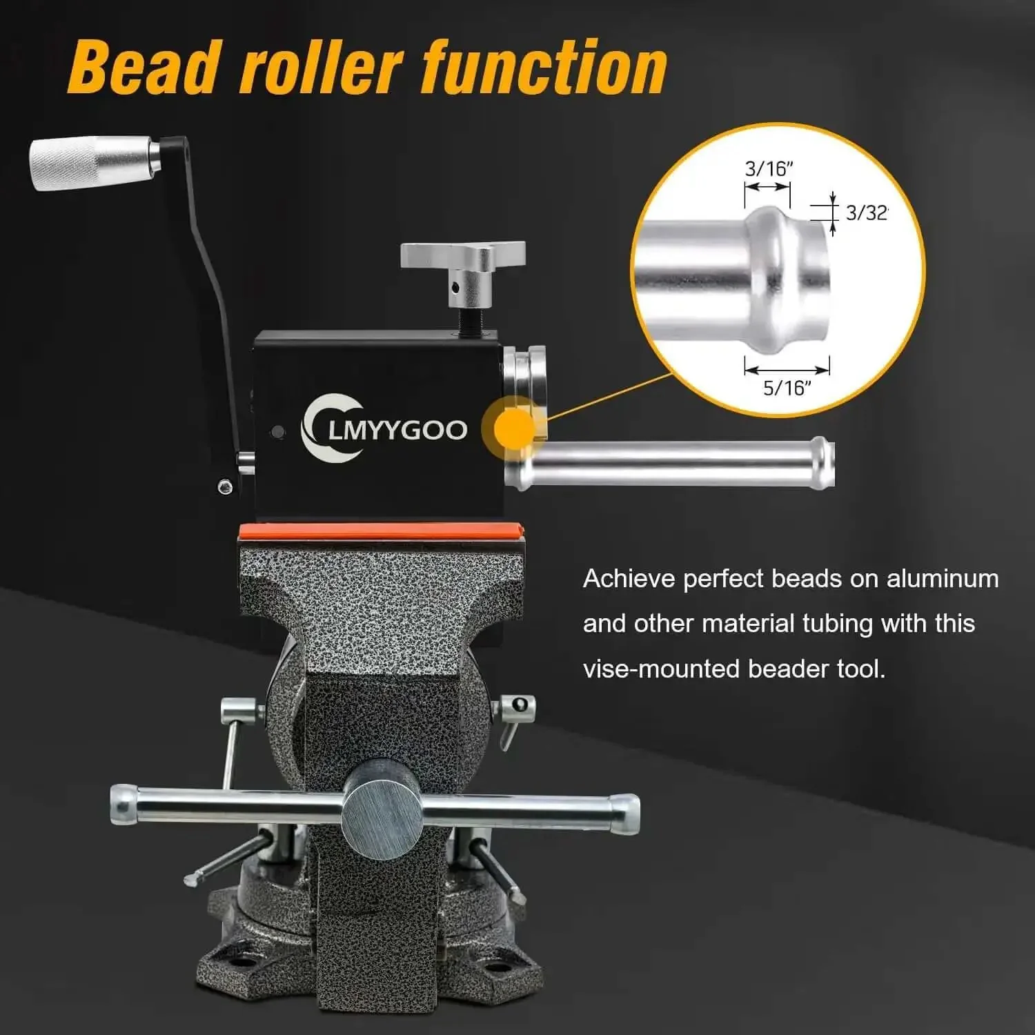 Bead Roller Tubing Beader Tool For Intake And Intercooler Tubing, Fits Five Eighths Inch ID And Larger Tubing, M8 Mount Holes For Easy Fixing Anywhere, Works Even Without A Mold, Heavy Duty Beader For Custom Tubing - Image 6