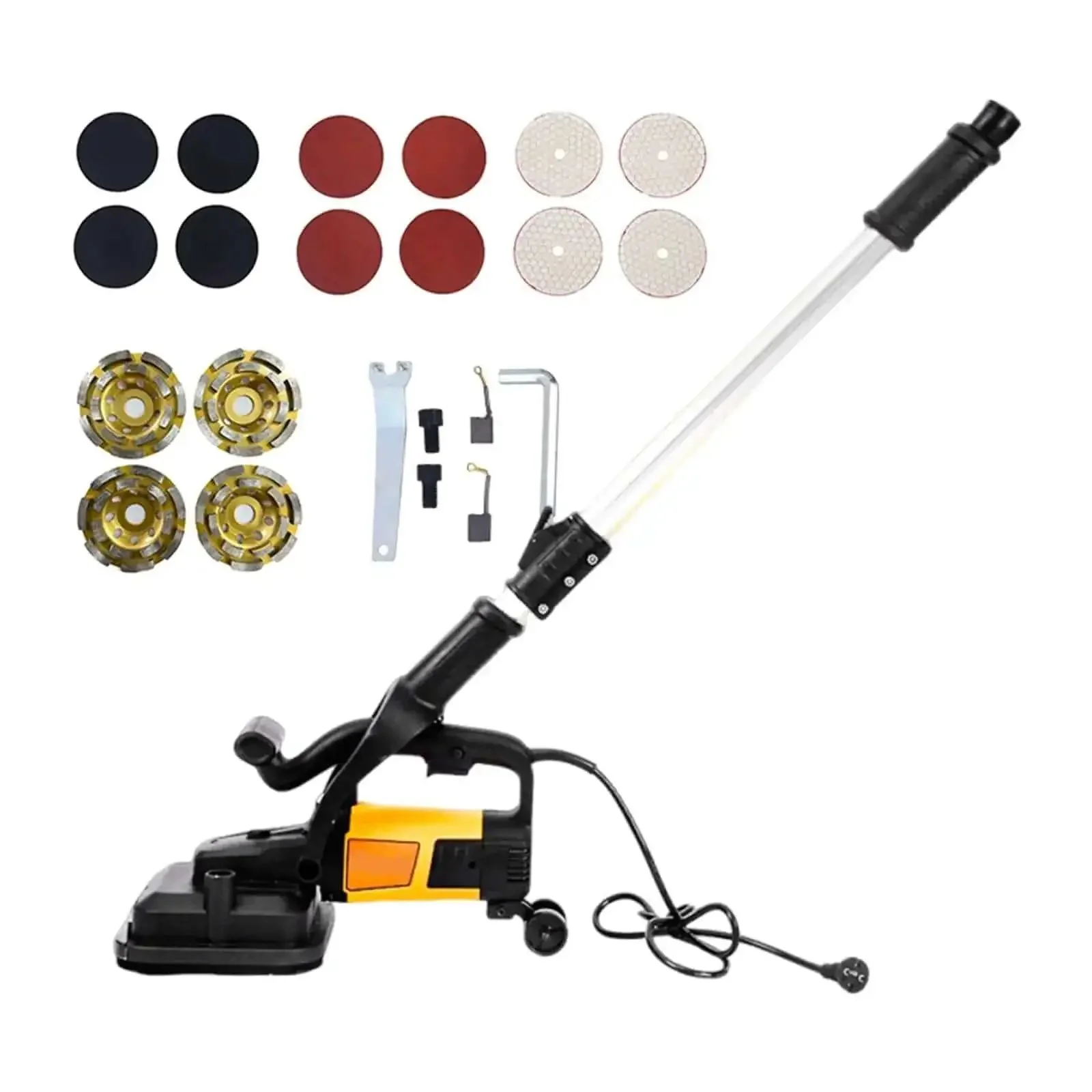 Beast 3800W Floor Grinder With Adjustable Speed And Extendable Rod Polisher For Concrete Marble And Stone Floors Versatile Heavy Duty Grinder For Industrial And Home Use 110V