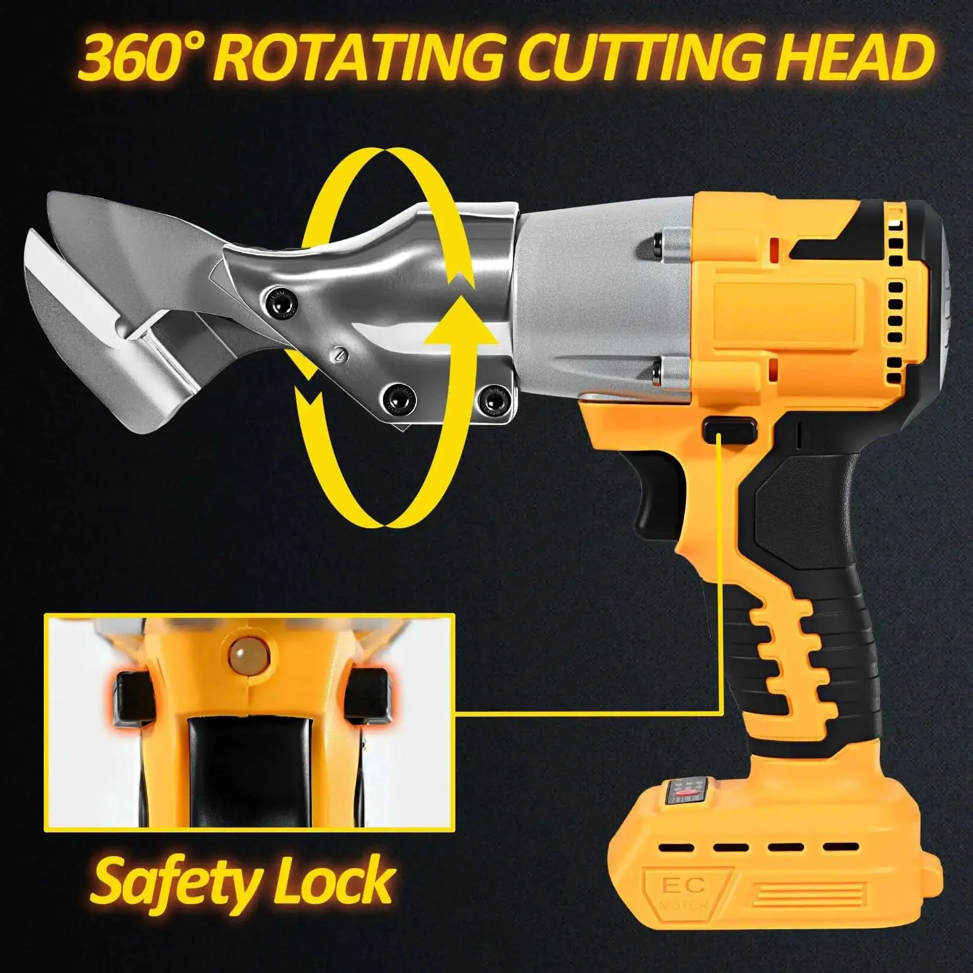 Beast Mode Cordless Metal Shears For Quick Sheet Metal Cuts With 600W Brushless Motor Electric Metal Cutting Shears Compatible With 20V Max Battery Power Metal Cutter For Stainless Steel Aluminum And Plastic - Image 4