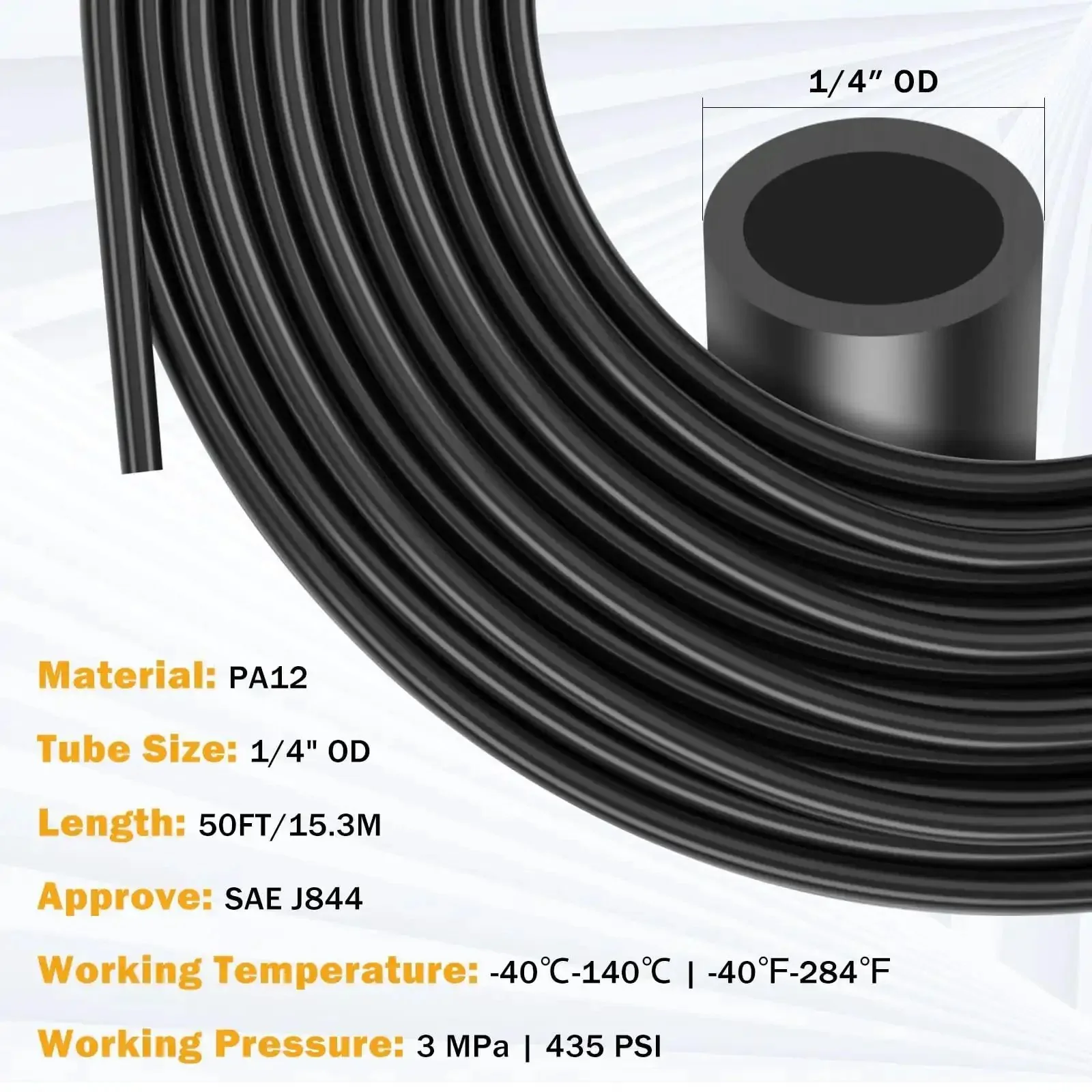 Beast Mode Heavy Duty 50 Foot One Quarter Inch Air Hose With Push To Connect Fittings Kit For Truck Trailer And Industrial Air Systems DOT Fittings And Quick Connect Unions - Image 6