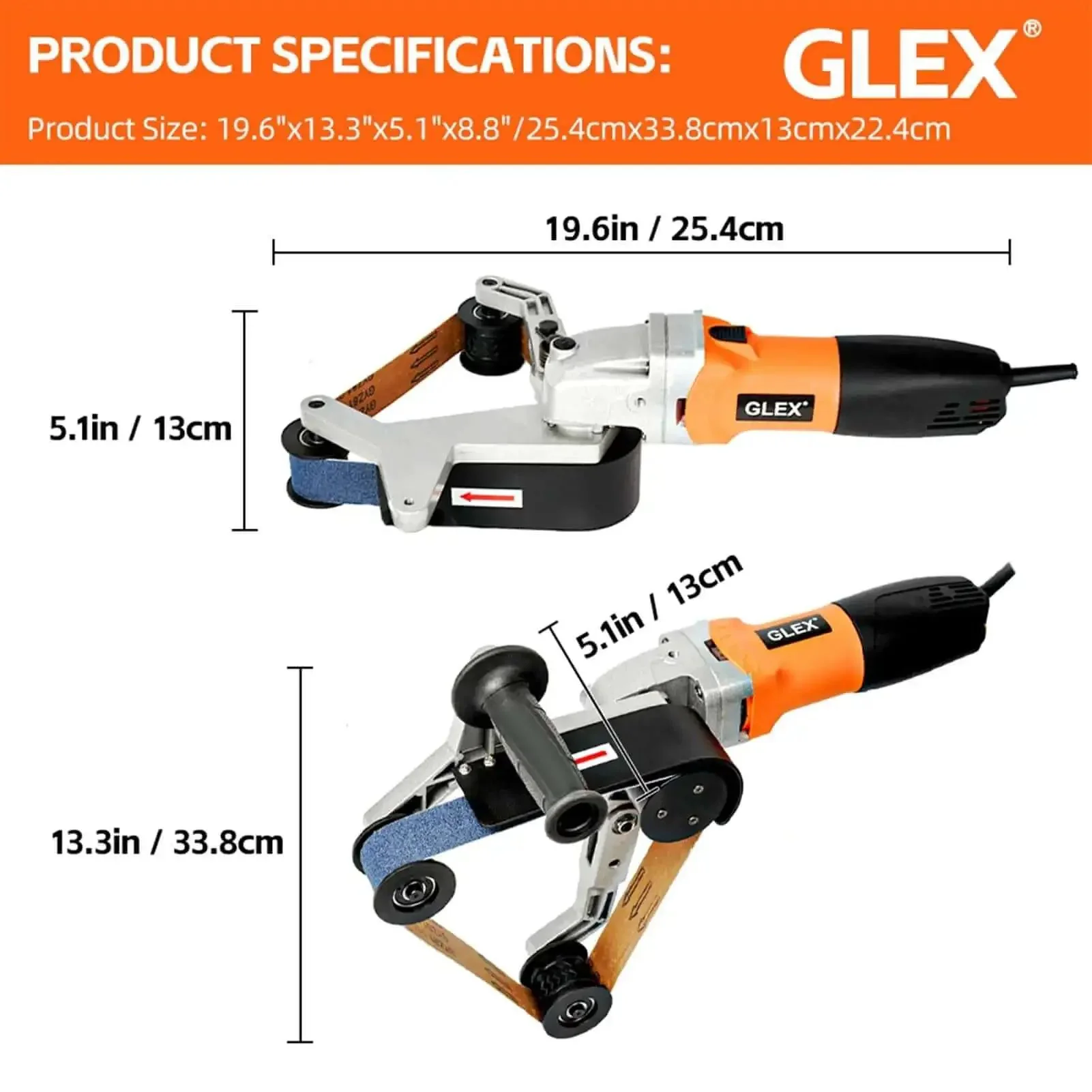 Beast Mode Pipe Polisher And Belt Sander For Stainless Steel Round Tubes 110V 800W Motor External Diameter Polisher Variable Speed 700 To 3000 RPM Aluminum Oxide Sanding Belt 40x760 Mm - Image 3