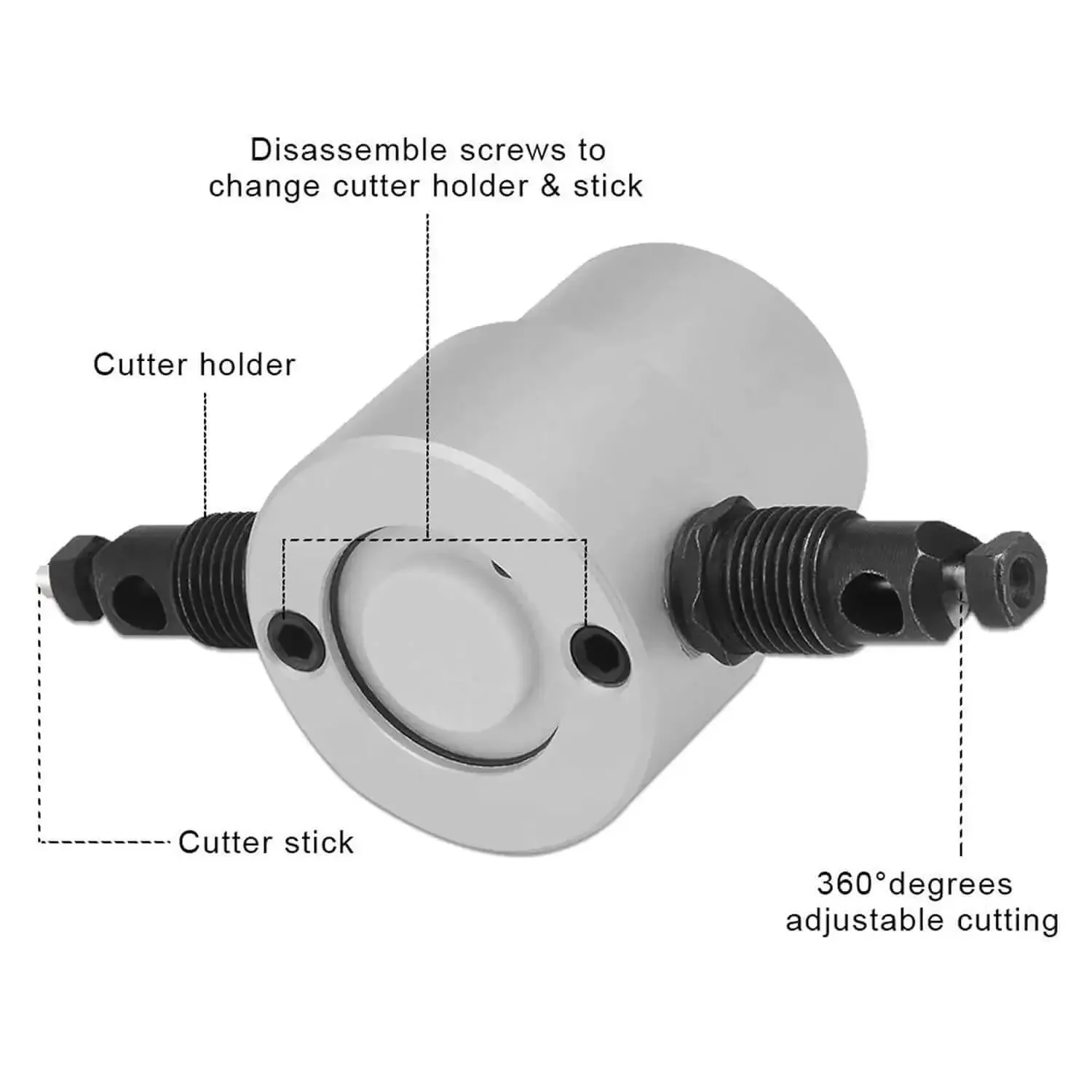 Beast Mode Pro Grade Double Head Sheet Metal Nibbler Cutter Drill Attachment With 360 Degree Adjustable Head And Wrench For Cutting Aluminum Copper Stainless Steel Plastic Fiberglass PVC And More - Image 4