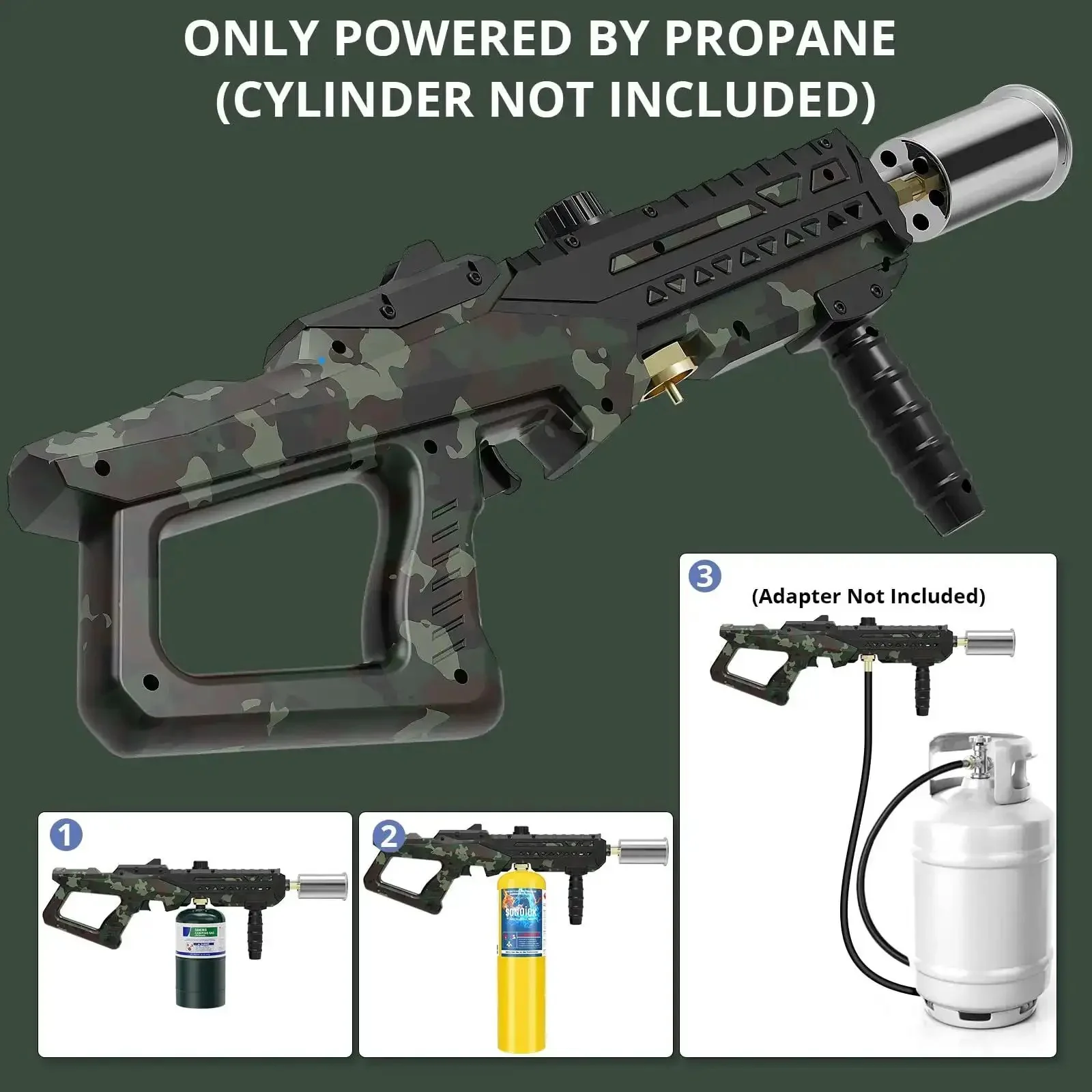 Beast Mode Propane Culinary Torch Gun With Adjustable Flame For Searing Steak, Grilling, Campfire Starts And Welding Prep, Fast Char, Browning And Precision Gas Control For BBQ And More, Gas Not Included - Image 3