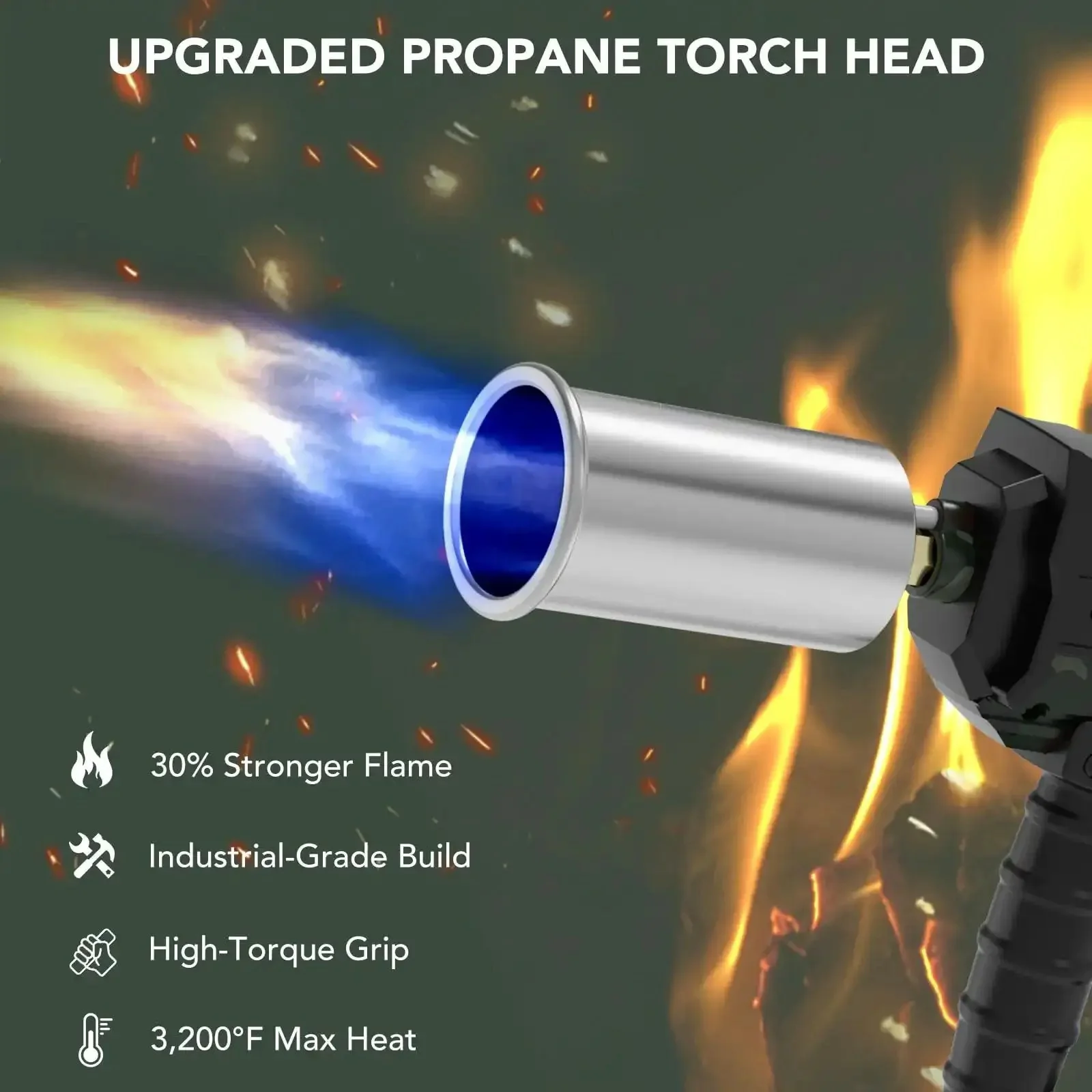 Beast Mode Propane Culinary Torch Gun With Adjustable Flame For Searing Steak, Grilling, Campfire Starts And Welding Prep, Fast Char, Browning And Precision Gas Control For BBQ And More, Gas Not Included - Image 6