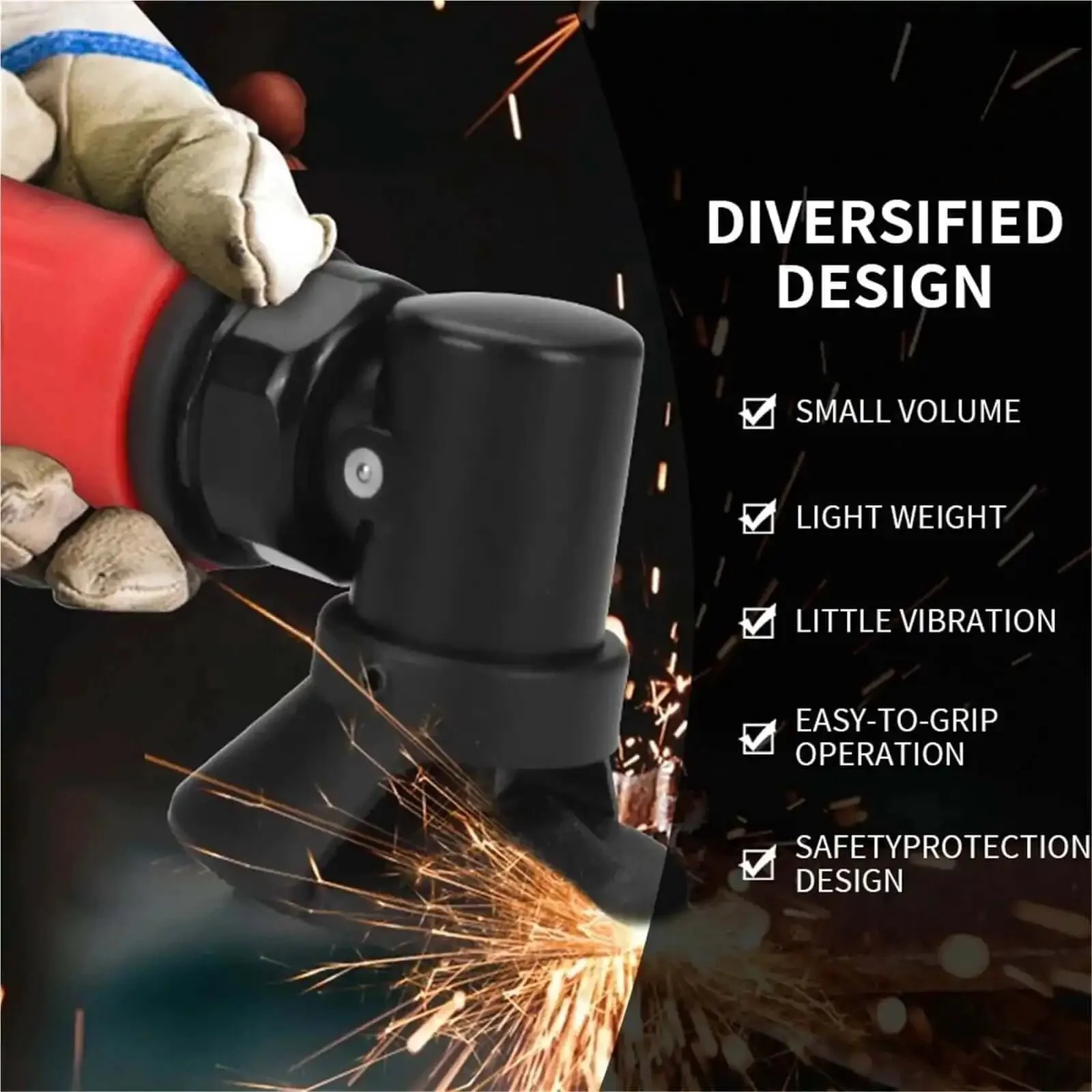 Beast Of A 2 Inch Air Angle Die Grinder Kit With 90 Degree Pneumatic Polisher Sander And Engraving Mill Includes Sanding Discs Low Air Consumption 15000 RPM Ergonomic Grip For Quick Metal Grinding - Image 3