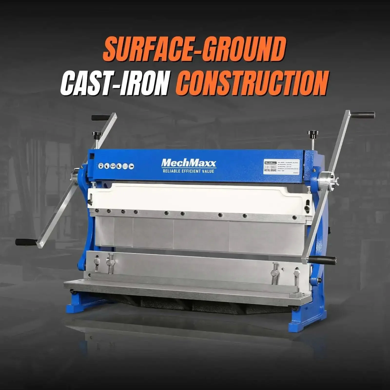 Beast Of A Three In One Pan And Box Brake Slip Roll Shear And Bending Machine For Sheet Metal 20 Gauge Mild Steel Adjustable Fingers Heavy Duty Metalworking Fabrication Tool For Rolling And Bending Model MMCB3016 - Image 10