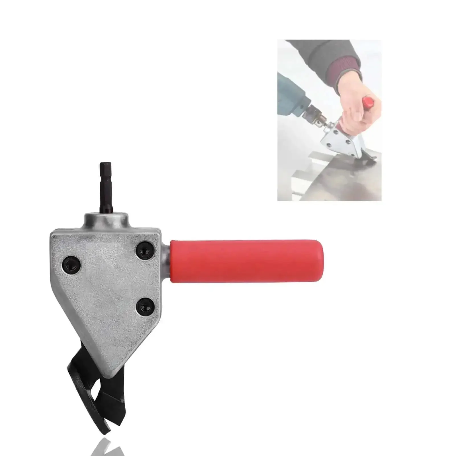 Beast Workhorse Metal Sheet Cutter Drill Attachment With Handle For Electric Drill Universal 7mm Hex Shank Cutter Head For Aluminum Iron Steel Stainless Steel Car Repair And Metal Fabrication Projects