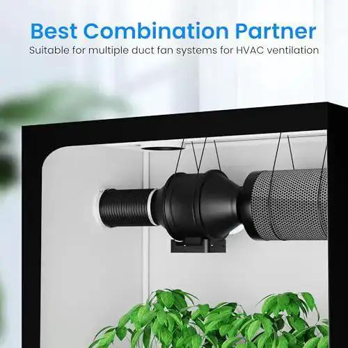Beefed Up 10 Inch Dryer Vent Hose 25 Feet Flexible Aluminum Duct For HVAC Ventilation Insulated 4 Layer Ducting With Two Clamps Fireproof High Temp Resistant Black - Image 7