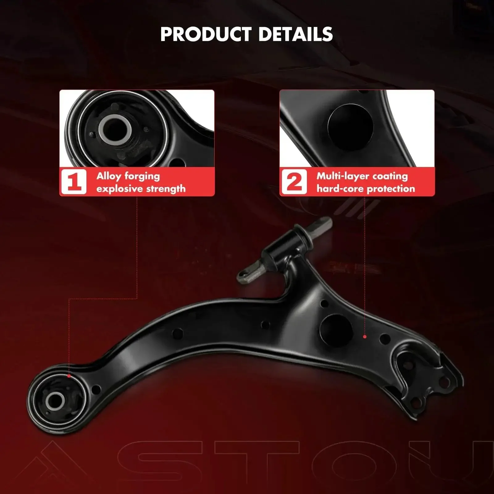 Beefed Up 10 Piece Front Suspension Kit Fits Toyota Avalon 1998 To 2004, Toyota Sienna 1998 To 2003, Toyota Solara 1999 To 2003 With Front Lower Control Arms, Ball Joints, Inner And Outer Tie Rod Ends Boots - Image 7