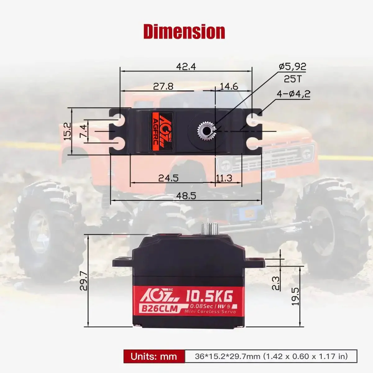 Beefed Up 10.5Kg Digital Coreless RC Servo Motor With Aluminum Shell And Titanium Gear For One To Twelve Scale On Road Cars Planes And Helicopters High Speed High Torque B26CLM V2 Programmable Upgrade - Image 5