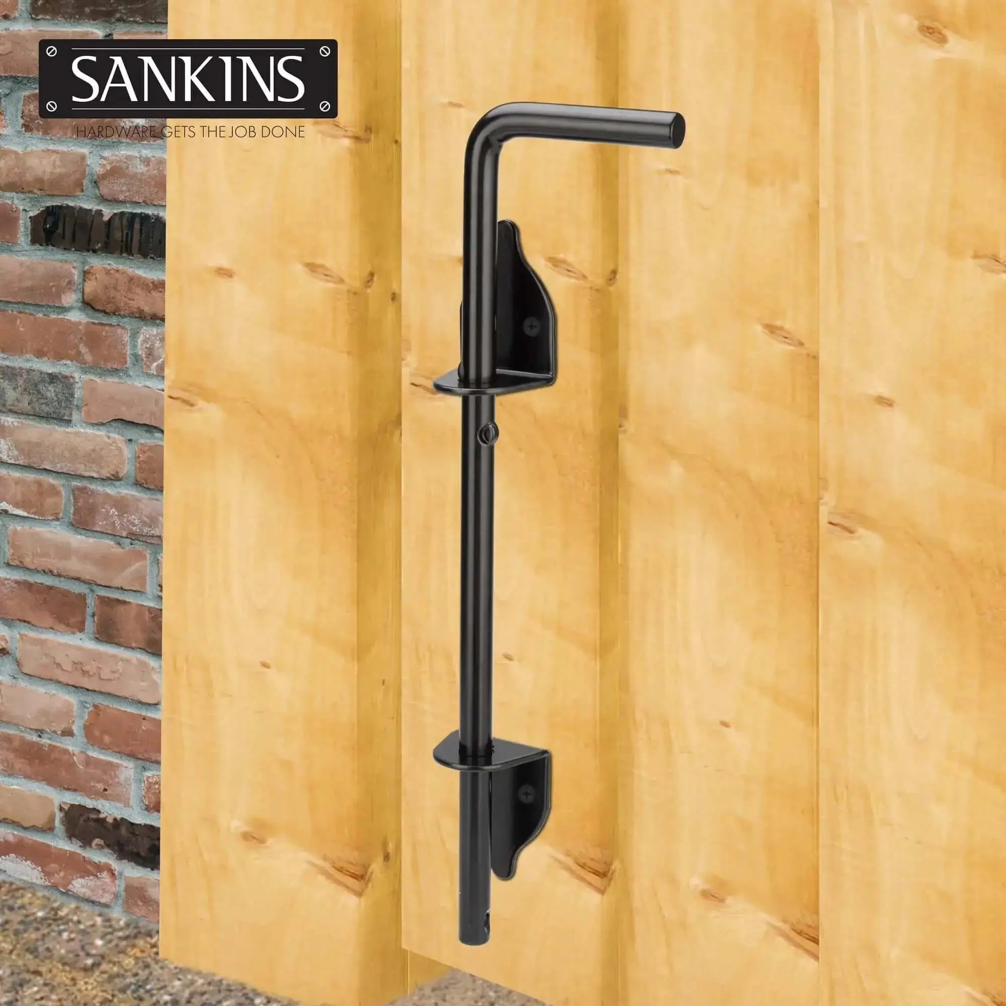 Beefed Up 12 Inch Cane Bolt Drop Rod Gate Hardware Heavy Duty Black Solid Steel Ground Latch For Wood PVC Vinyl Metal Gates Fences Doors Holds Gate To The Ground All Weather Outdoor Gate Stopper Easy Installation 1 Pack - Image 3