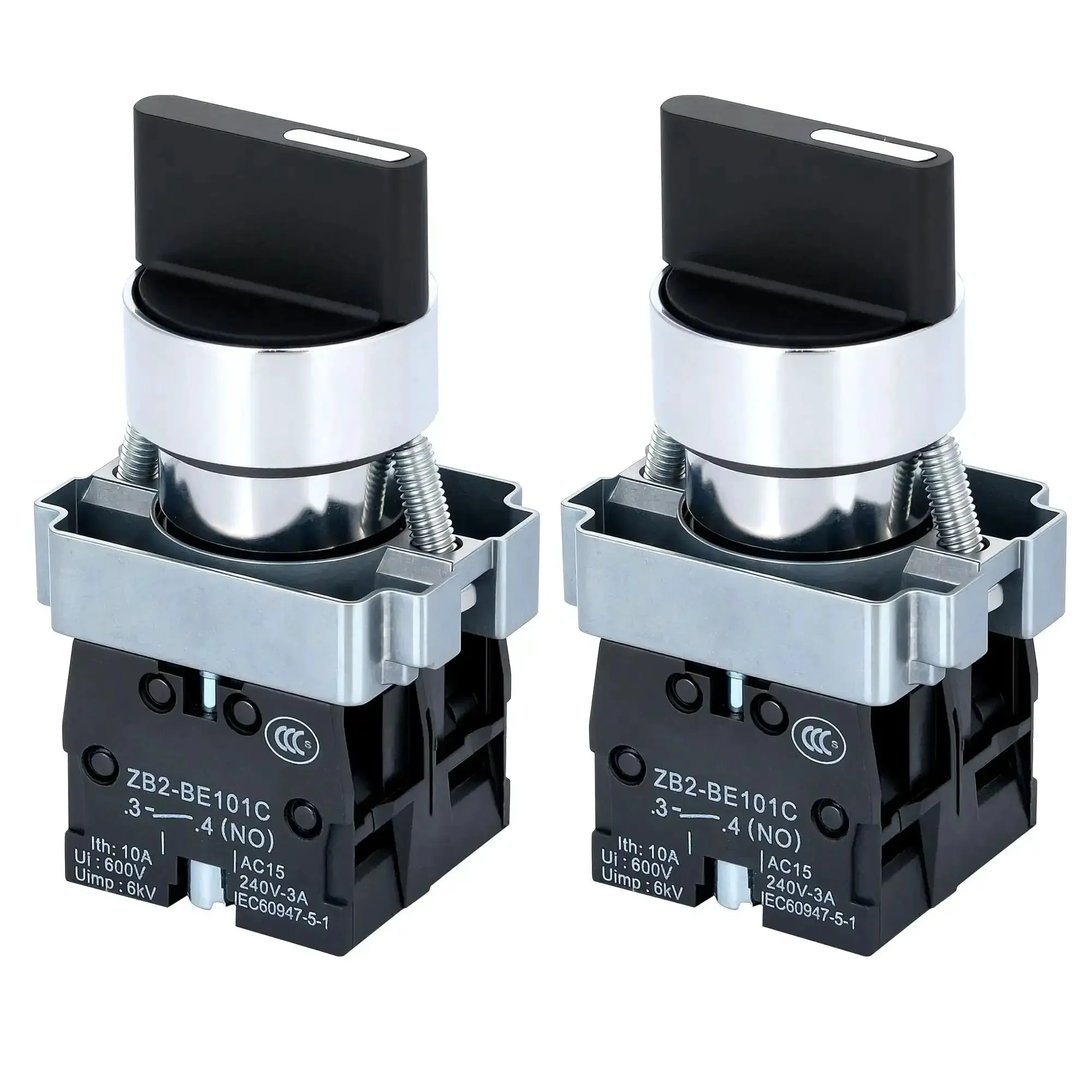 Beefed Up 22mm 3 Position Maintained Selector Switch 2NO 660V 10A Industrial Grade Metal Head IP65 Weatherproof Built Tough For Control Panels And Instant Emergency Power Cutoff