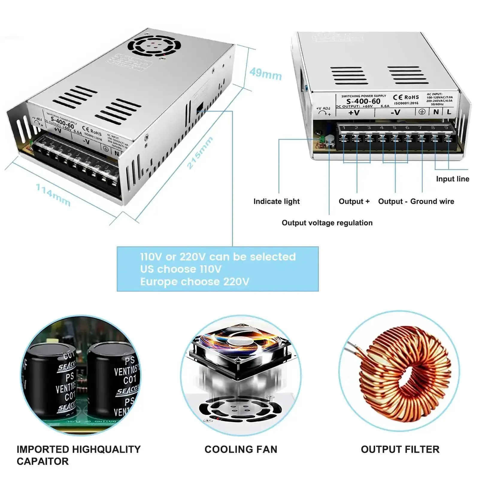 Beefed Up 3 Axis CNC Controller Kit With Nema 34 86mm Stepper Motors 4.5Nm Torque 640OzIn 2 Phase 6A Drivers Heavy Duty 400W 60V Power Supply Mach3 Ready Control Card For CNC Router Engraving - Image 2