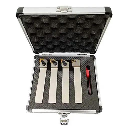 Beefed-Up 3/4 Inch CNC Lathe Tool Holder Set With Indexable Carbide Inserts Tin Coated For Heavy Duty Metal Lathe Work, WNMG431 CNMG431 TNMG331 16ER AG60 Includes MTJNR3/4 MWLNR3/4 MCLNR3/4 SER3/4 And Wrenches