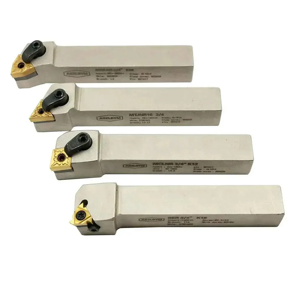 Beefed-Up 3/4 Inch CNC Lathe Tool Holder Set With Indexable Carbide Inserts Tin Coated For Heavy Duty Metal Lathe Work, WNMG431 CNMG431 TNMG331 16ER AG60 Includes MTJNR3/4 MWLNR3/4 MCLNR3/4 SER3/4 And Wrenches - Image 4