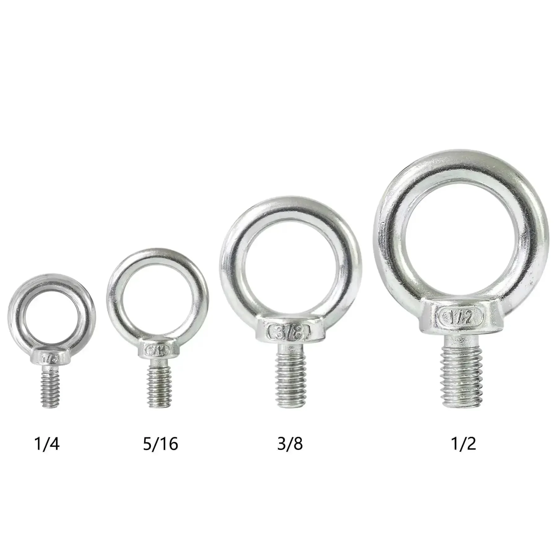Beefed Up 5/16 Inch UNC Shoulder Eye Bolts Stainless Steel 316 Marine Grade Lifting Eye Bolts Set Of 4 With 220 Lb WLL For Cables Ropes And Lifting Projects - Image 3